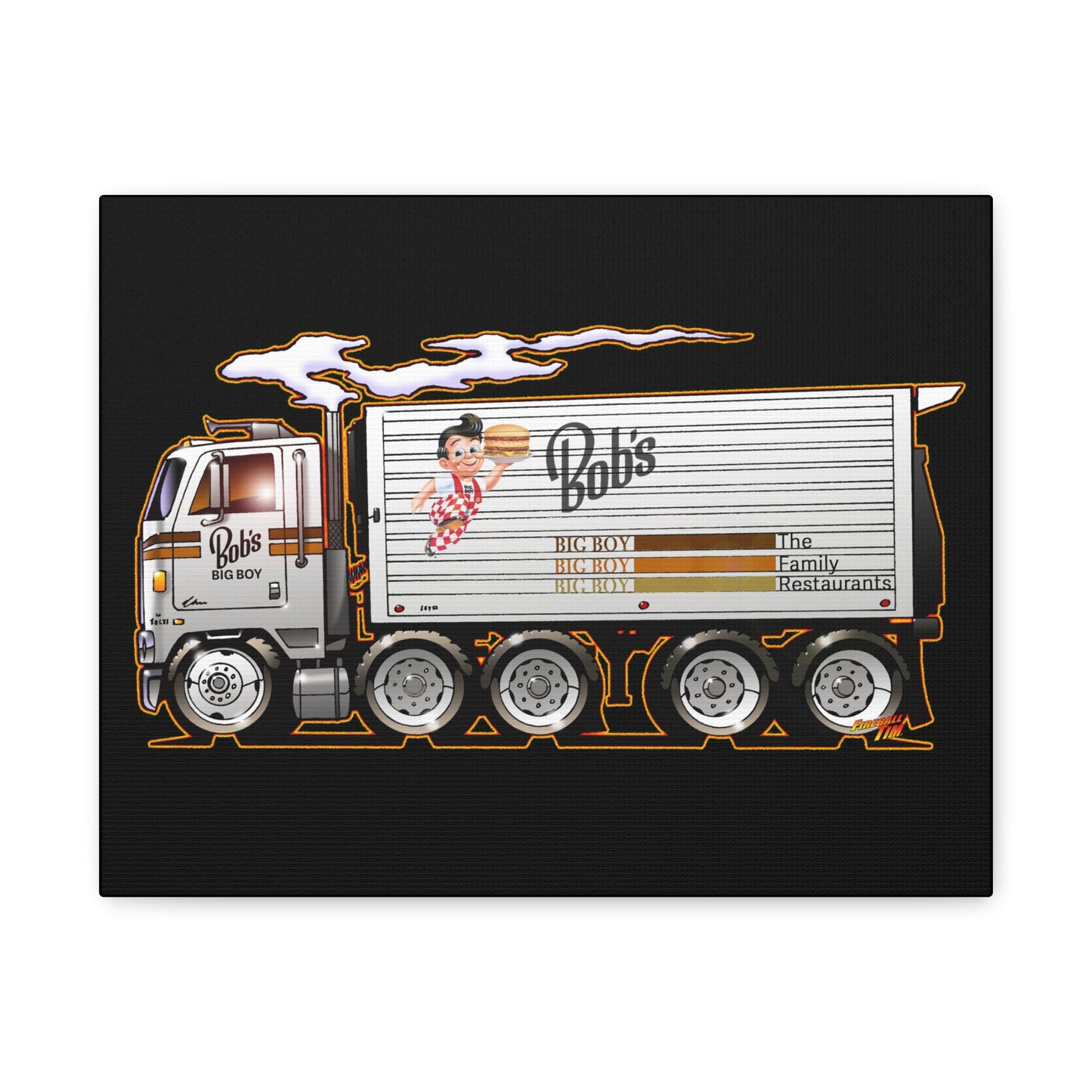 BOB'S BIG BOY Semi Tractor Trailer Truck Collectible Canvas Art Print - 11x14