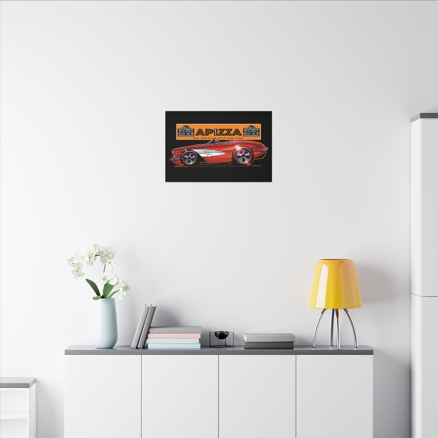 CORVETTE 1958 APIZZA 1 Fireball Art Canvas Print