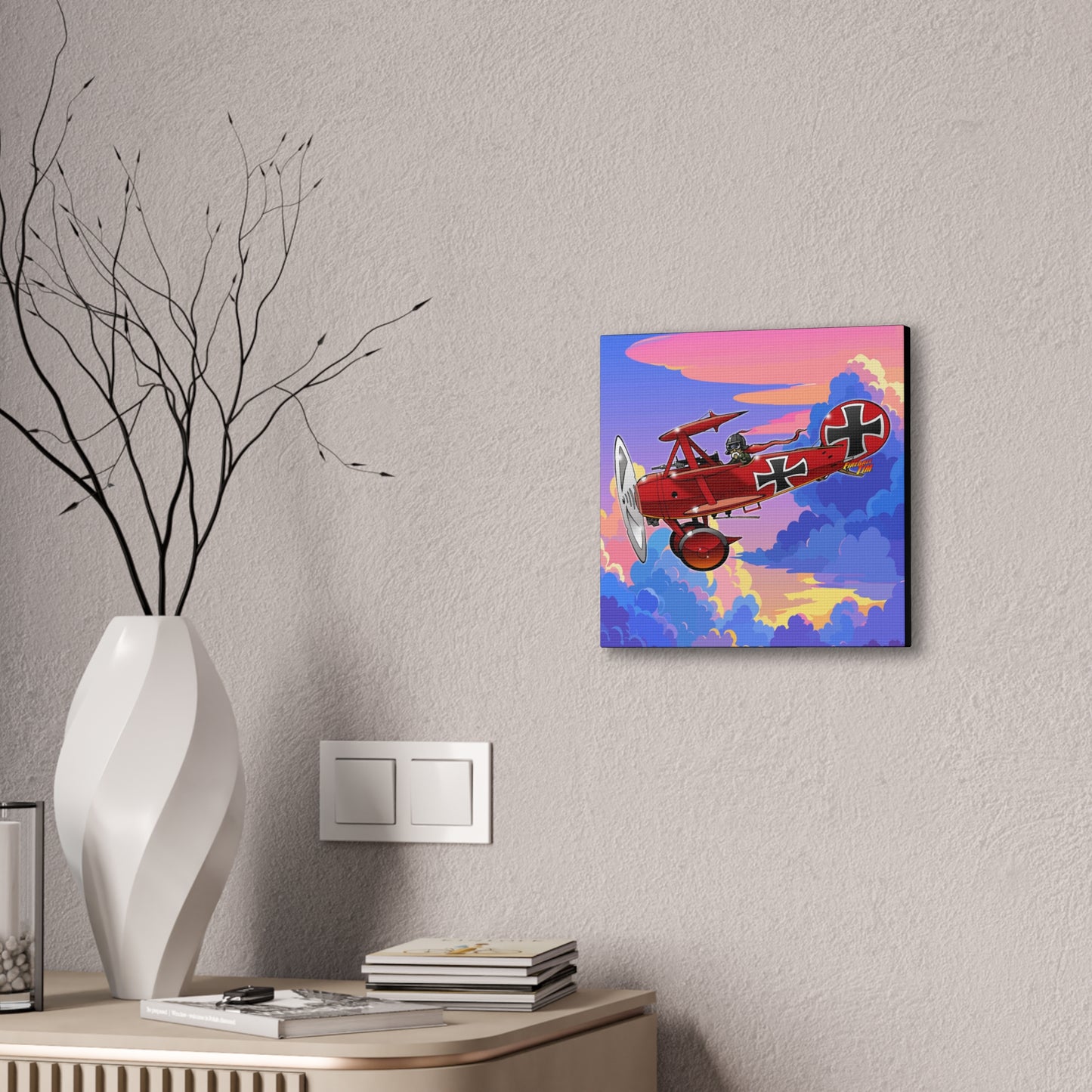 RED BARON FOKKER WW1 Fighter Airplane Canvas Art Print