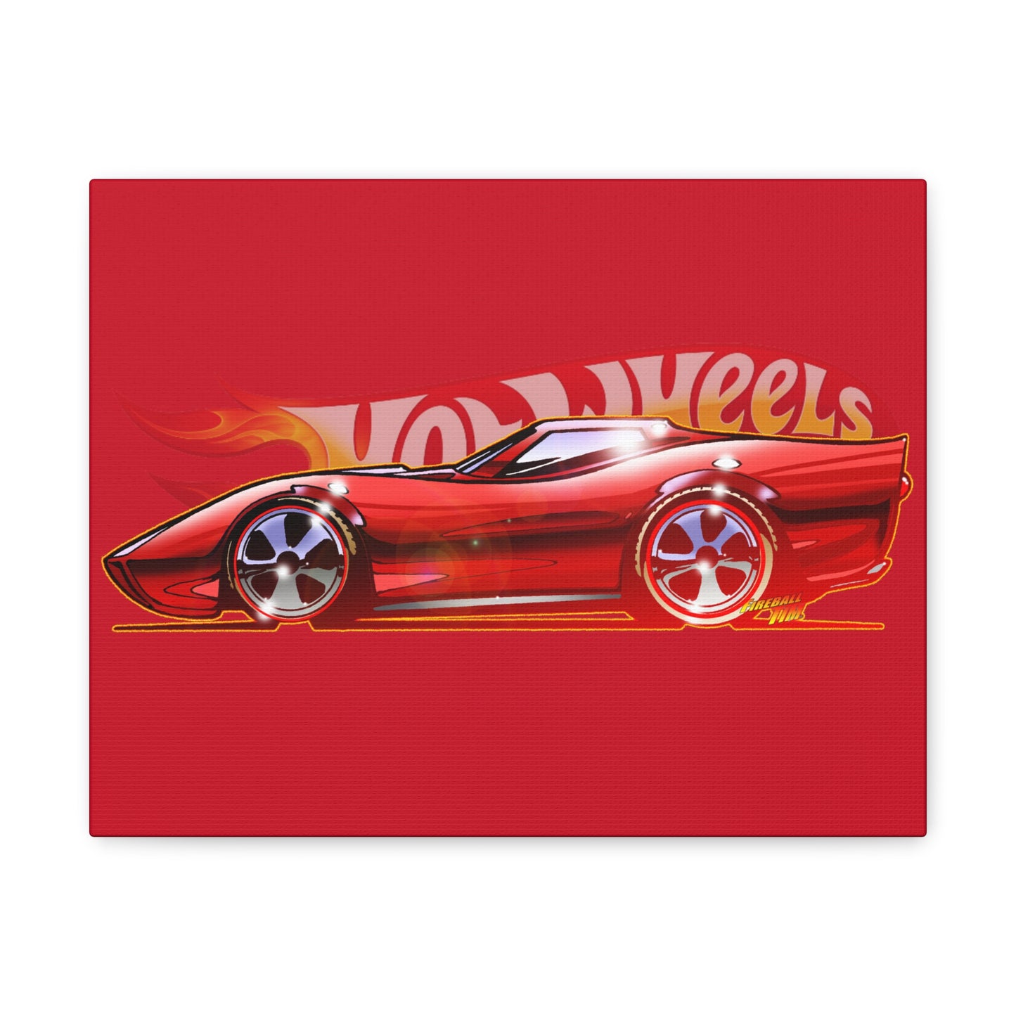 Hot Wheels CUSTOM CORVETTE Redline Canvas Art Print 11X14