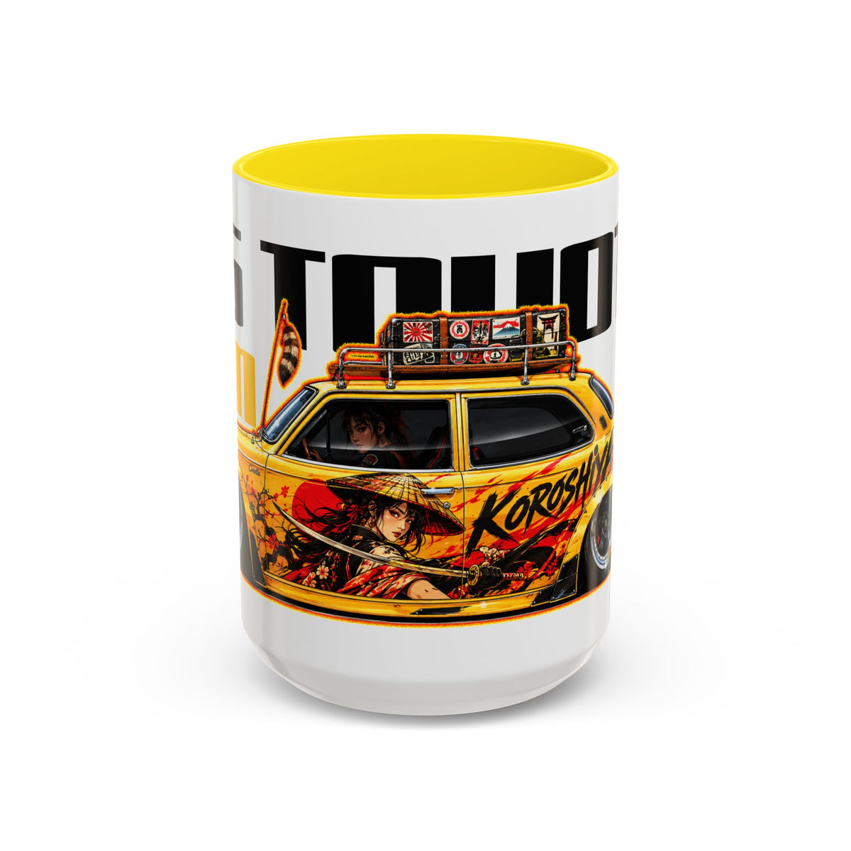 JDM 1966 TOYOTA COROLLA Collectible Fireball Art Coffee Mug - 2 Sizes