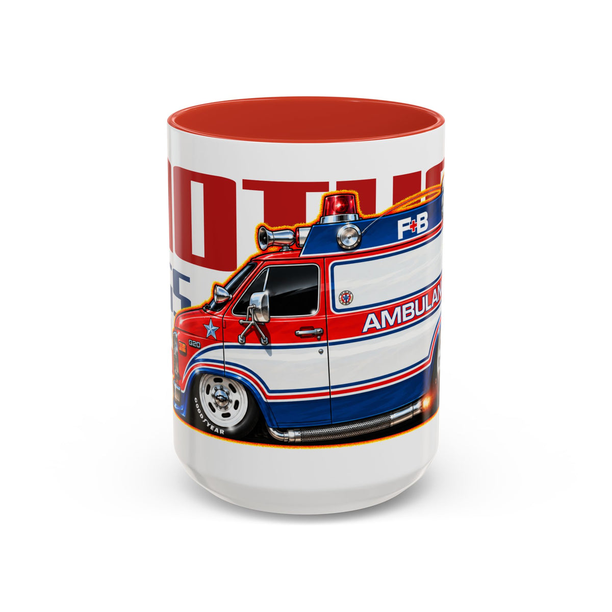 MOTHER, JUGS and SPEED 1975 Chevrolet G20 Van Collectible Fireball Art Coffee Mug - 2 Sizes
