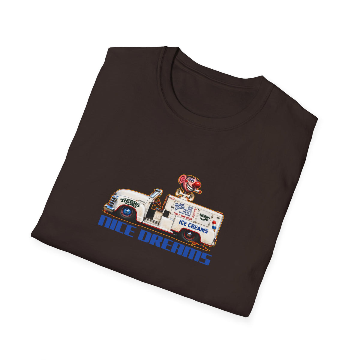 CHEECH & CHONG Nice Dreams Ice Cream Truck Fireball Art TeeShirt