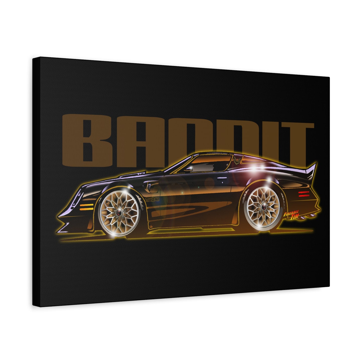 SMOKEY AND THE BANDIT Pontiac Trans Am Fireball Art Canvas Print - Sizes