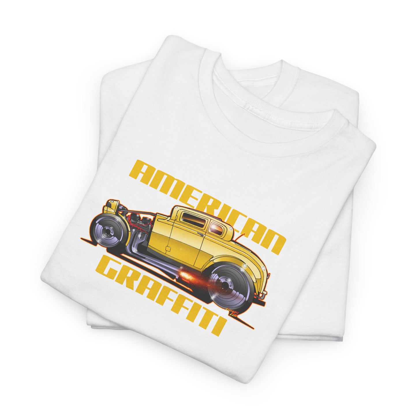 AMERICAN GRAFFITI '32 HOT ROD Movie Car Fireball Art Tee Shirt - Mutliple Colors