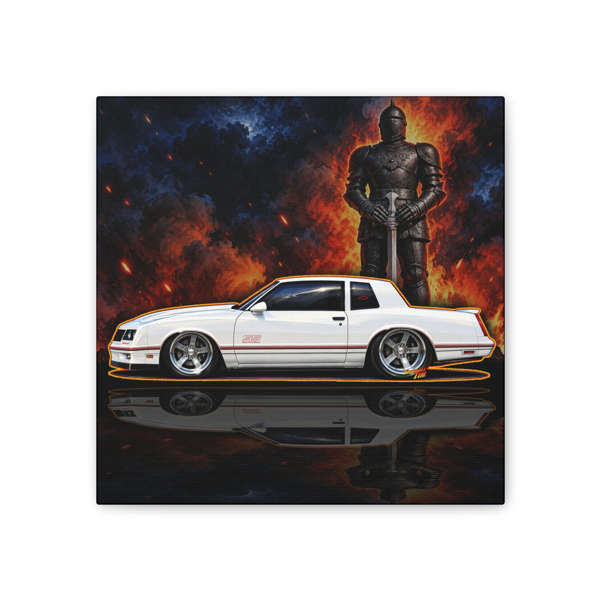 CHEVROLET MONTE CARLO 1987 Collectible Fireball Art Canvas Stretched Print