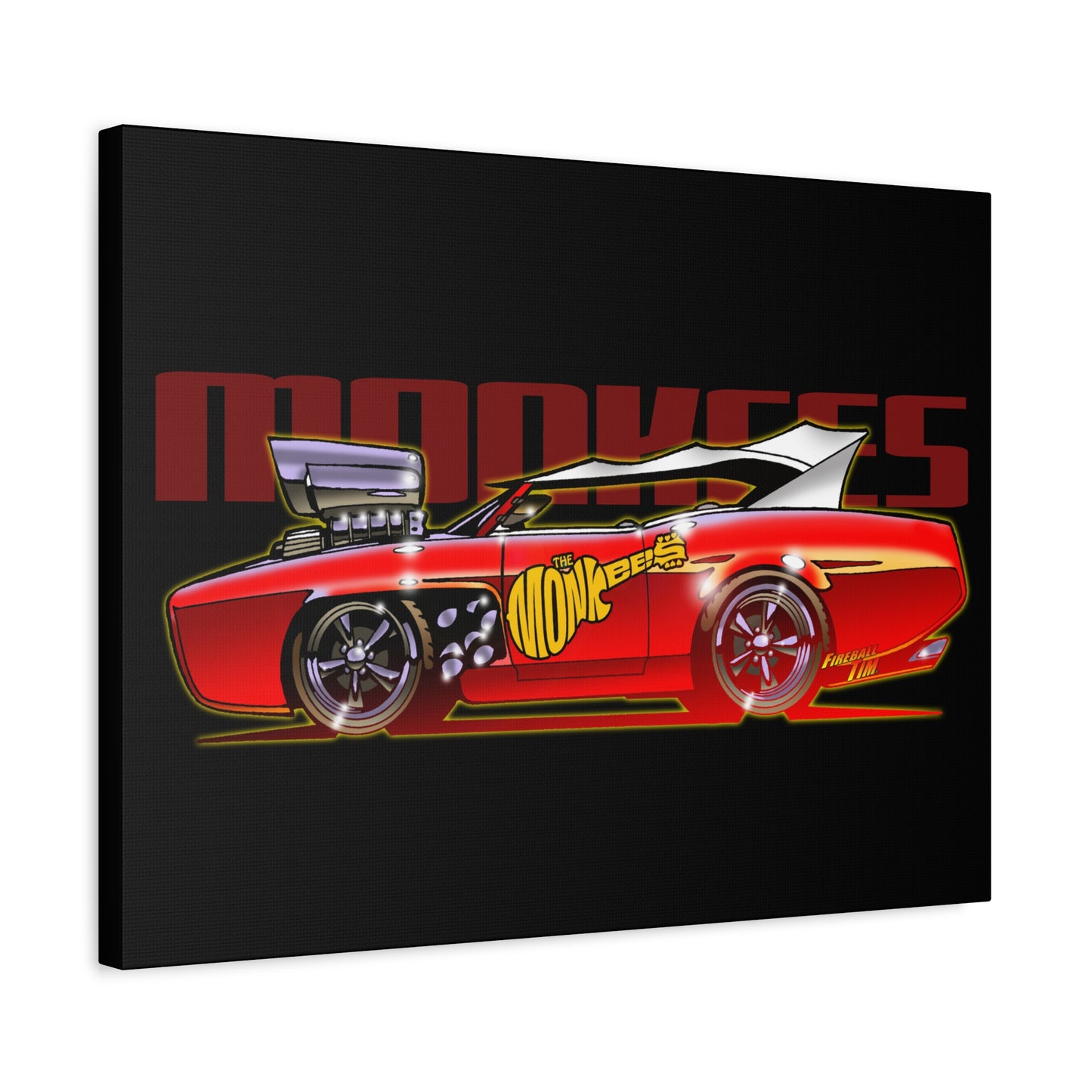 THE MONKEES Monkeemobile Fireball Canvas Art Wall Print - 11x14