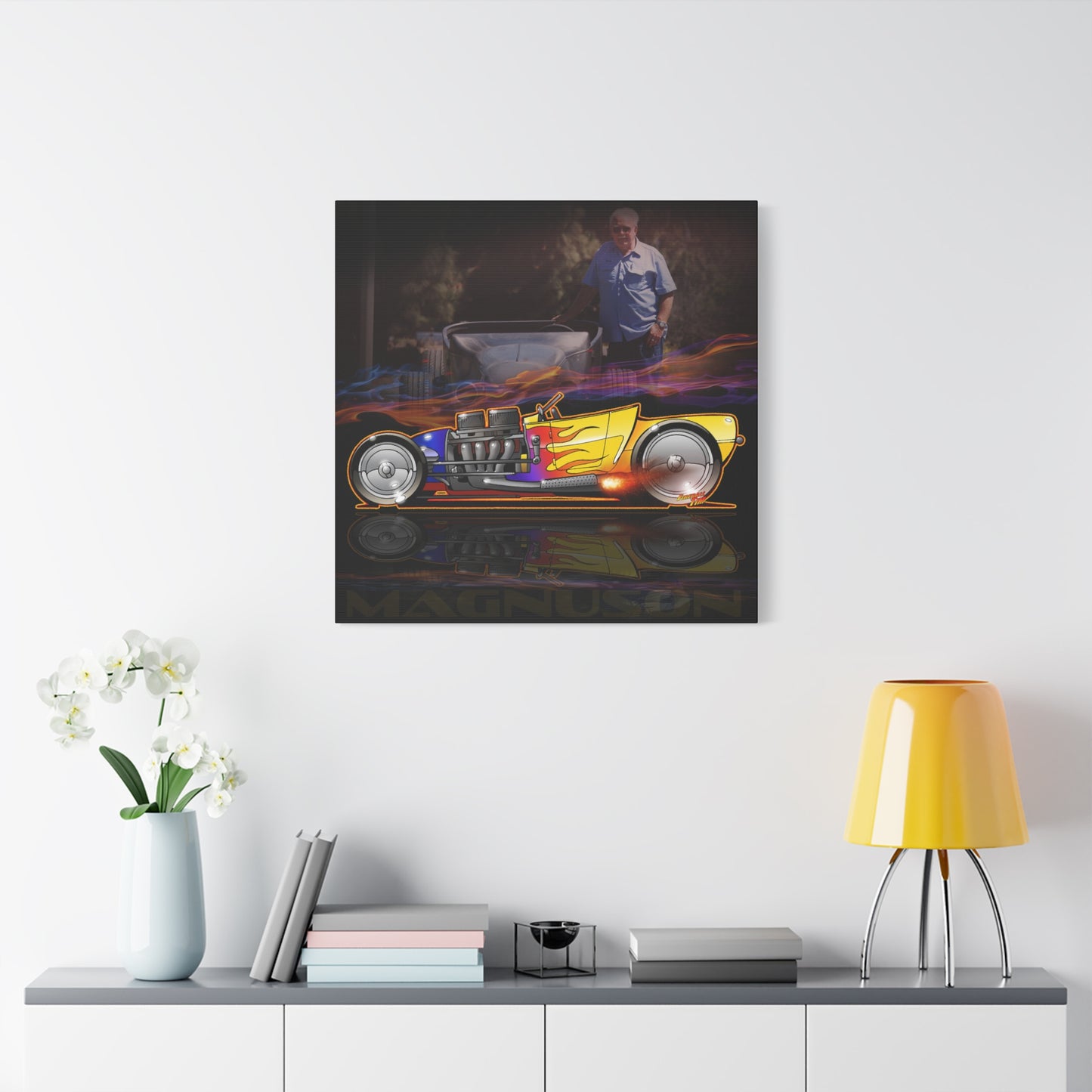 MAGNUSON Track Roadster Hot Rod Fireball Art Canvas Print