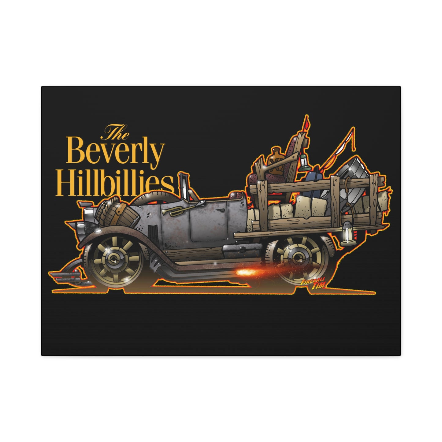 BEVERLY HILLBILLIES JALOPY Canvas Art Wall Print - 11x14