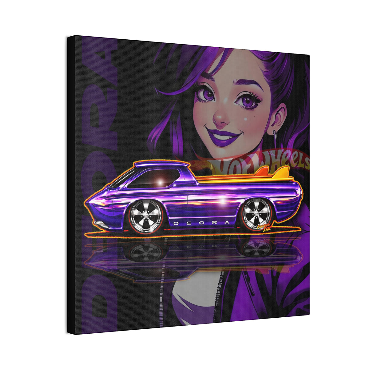HOT WHEELS Sweet 16 DEORA Collectible Fireball Art Canvas Stretched Print
