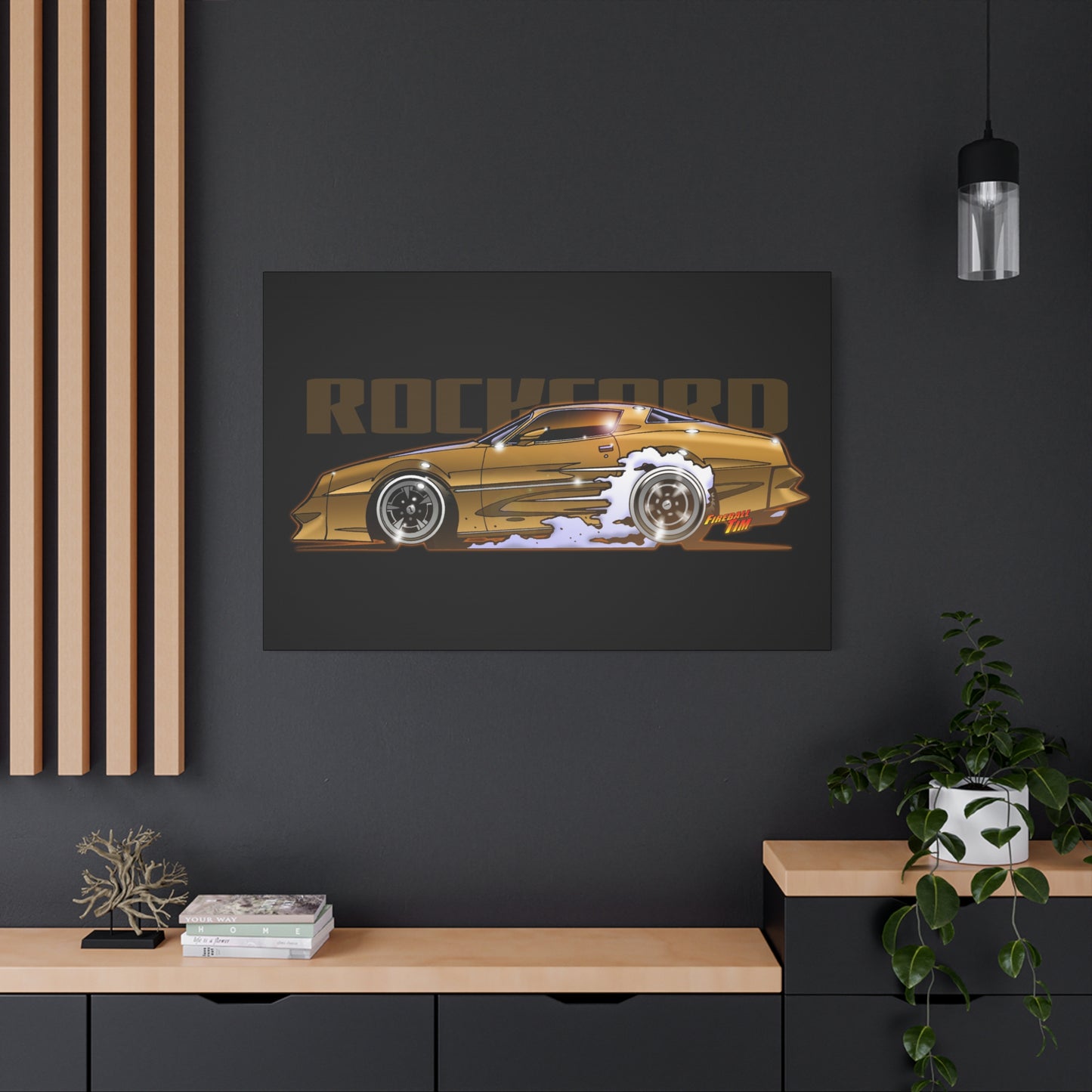 ROCKFORD FILES Pontiac Firebird Fireball Art Canvas Wall Print