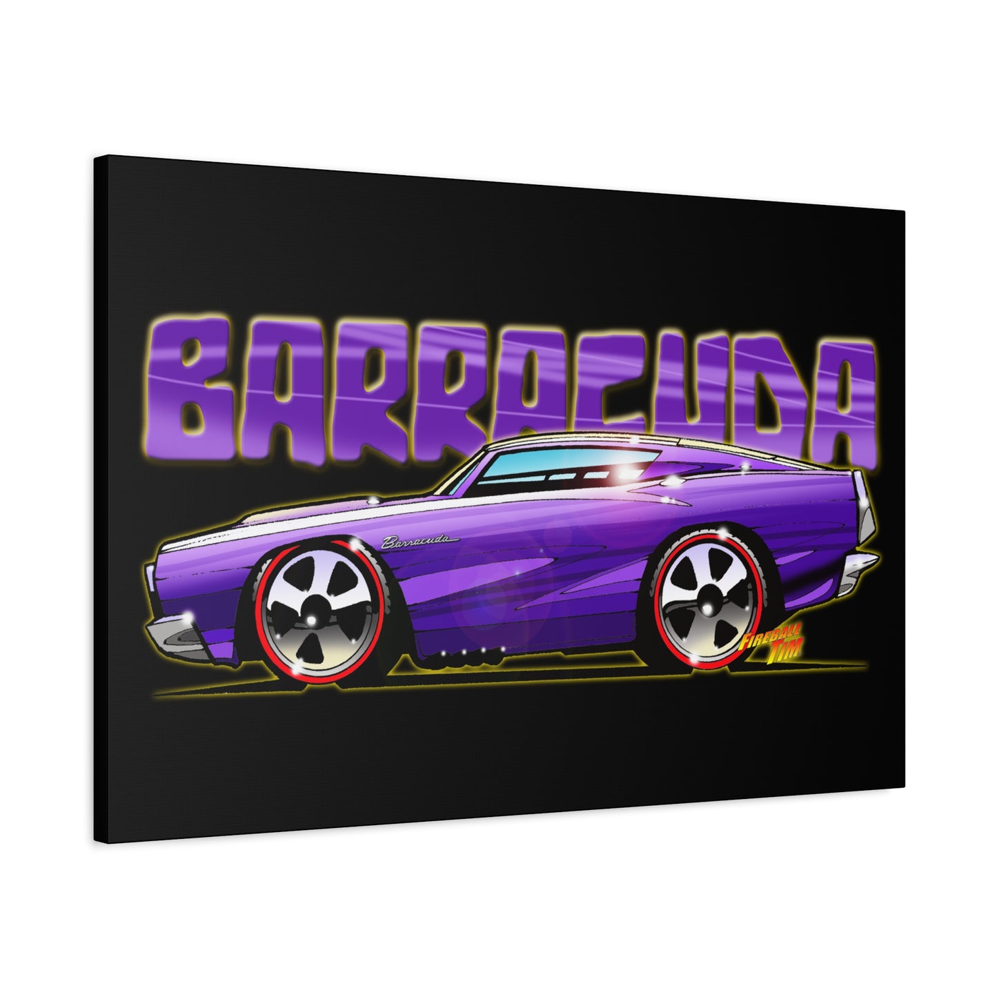 PLYMOUTH BARRACUDA Fireball Art Canvas Wall Print