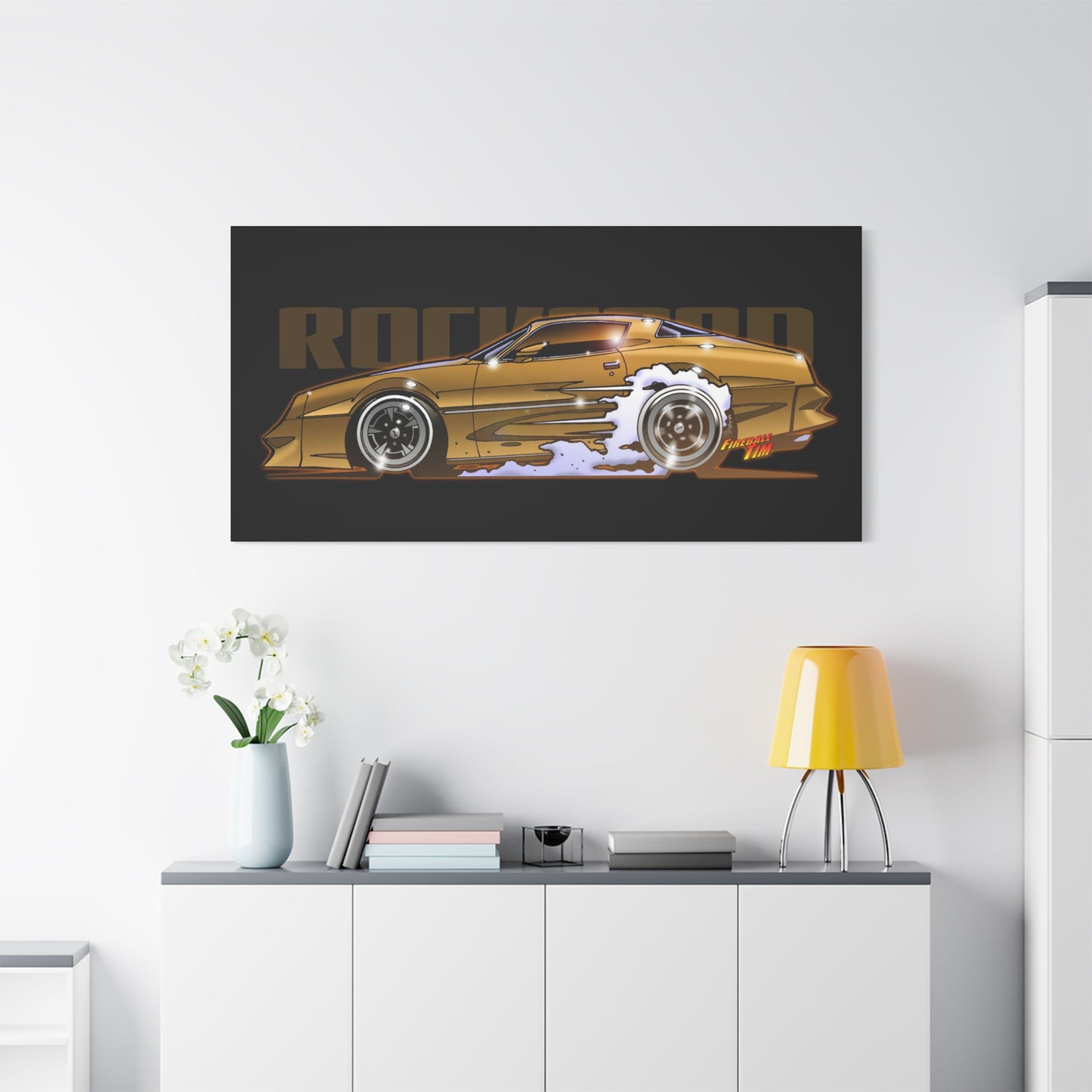 ROCKFORD FILES Pontiac Firebird Fireball Art Canvas Wall Print