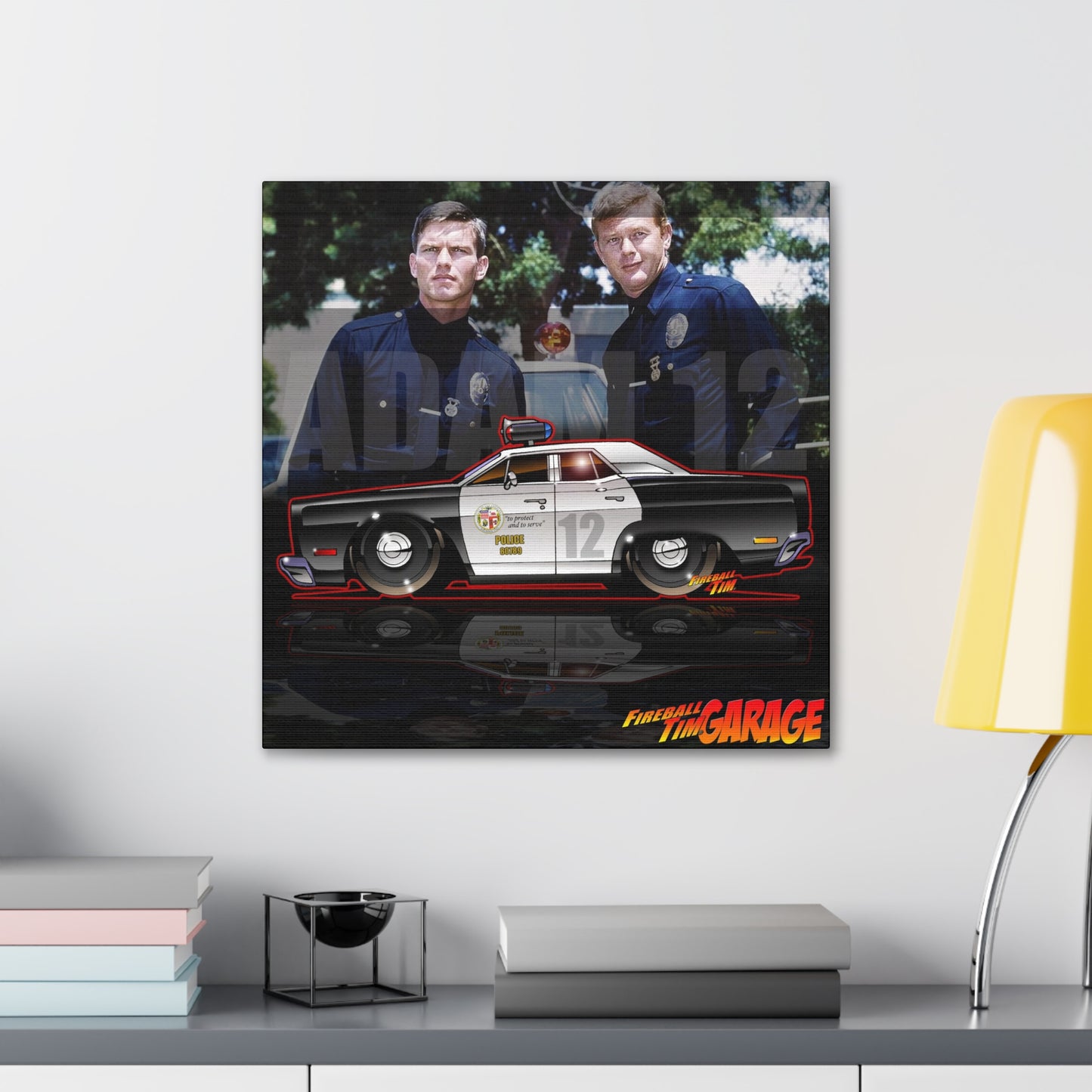 ADAM 12 1967 PLYMOUTH BELVEDERE Police Cruiser Concept Art Canvas MASTERPRINT 3 Sizes