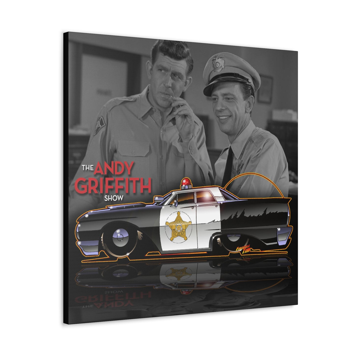 ANDY GRIFFITH SHOW 1963 Ford Galaxie Police Car Concept Art Canvas Print 3 Sizes