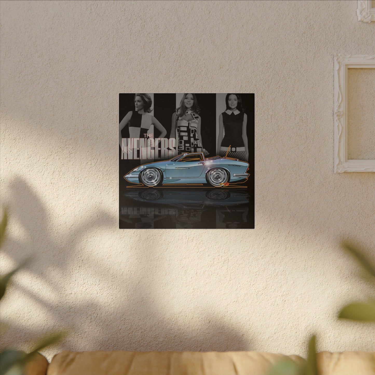 THE AVENGERS TV Show Emma Peel Lotus Elan Canvas Art Print