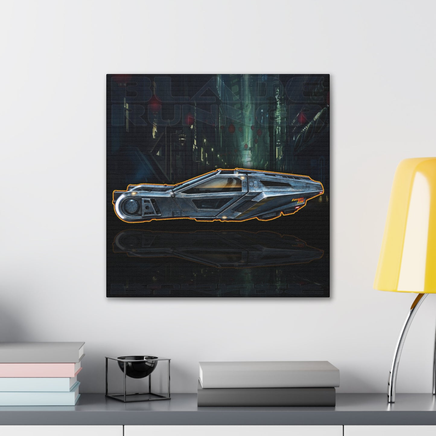 BLADE RUNNER 2049 SPINNER Collectible Fireball Art Canvas Stretched Print