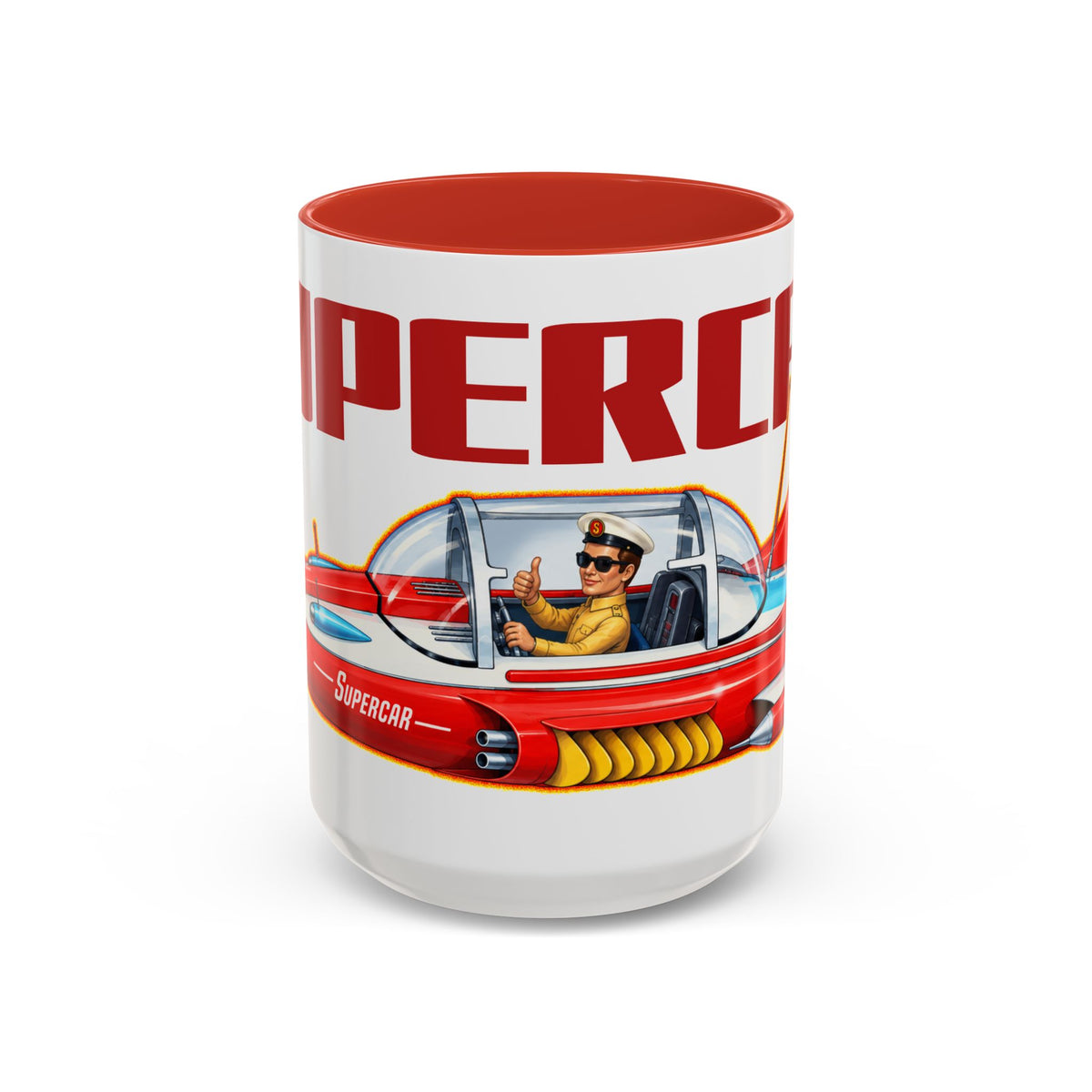 SUPERCAR Gerry Anderson 60's TV Flying Car Collectible Fireball Art Coffee Mug - 2 Sizes