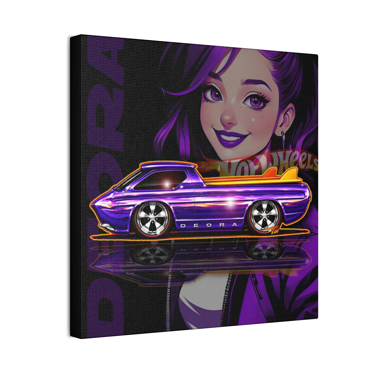 HOT WHEELS Sweet 16 DEORA Collectible Fireball Art Canvas Stretched Print