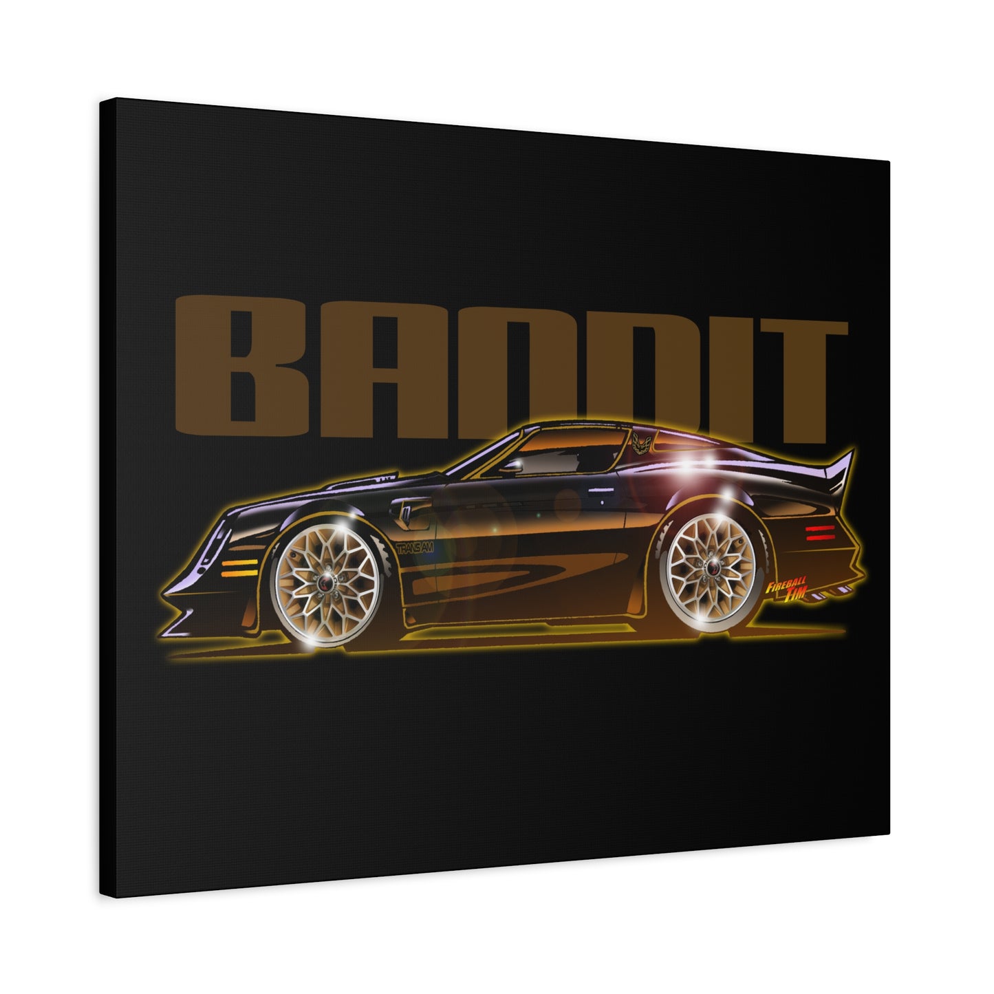 SMOKEY AND THE BANDIT Pontiac Trans Am Fireball Art Canvas Print - Sizes