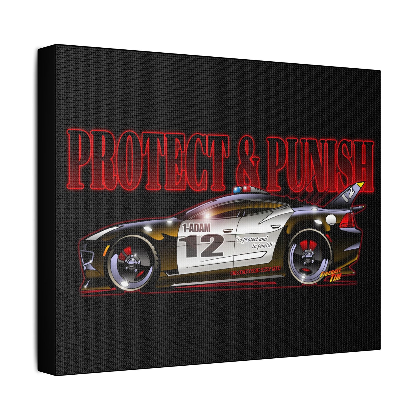 ADAM 12 FISKER KARMA Police Car Canvas Art Print - 11x14