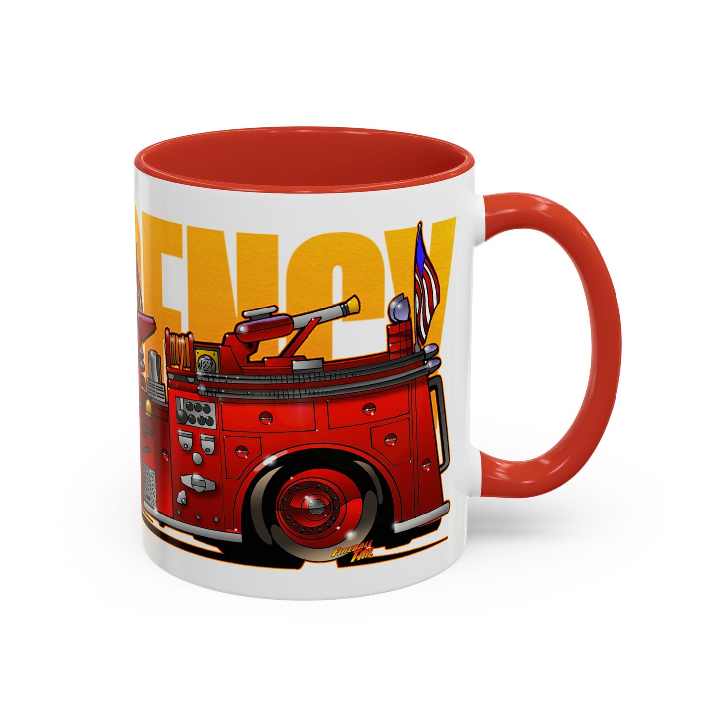 EMERGENCY ENGINE 51 Fire Truck Collectible Art Coffee Mug - 2 Sizes