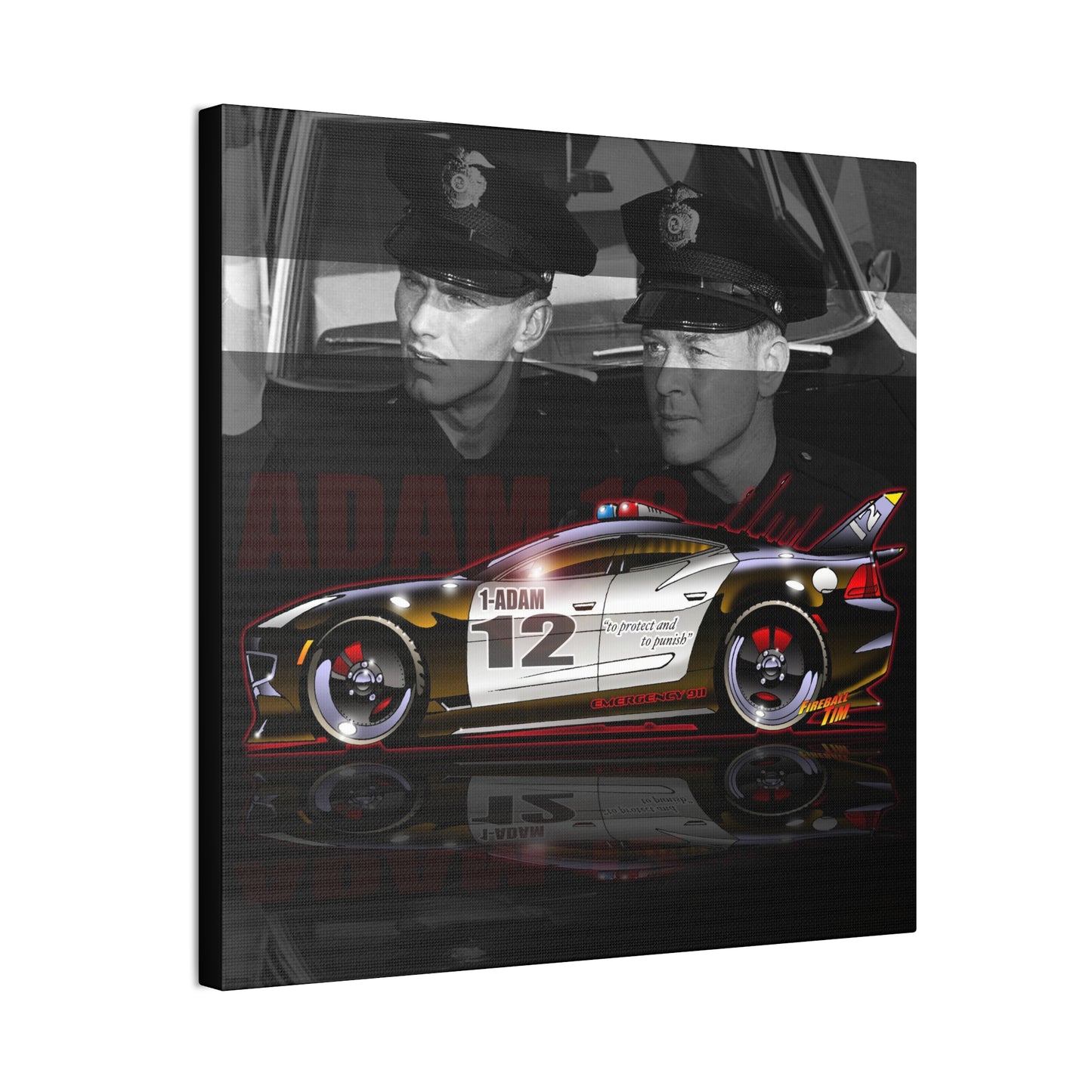 ADAM 12 FISKER KARMA Police Car Canvas Art Print - 2 Sizes