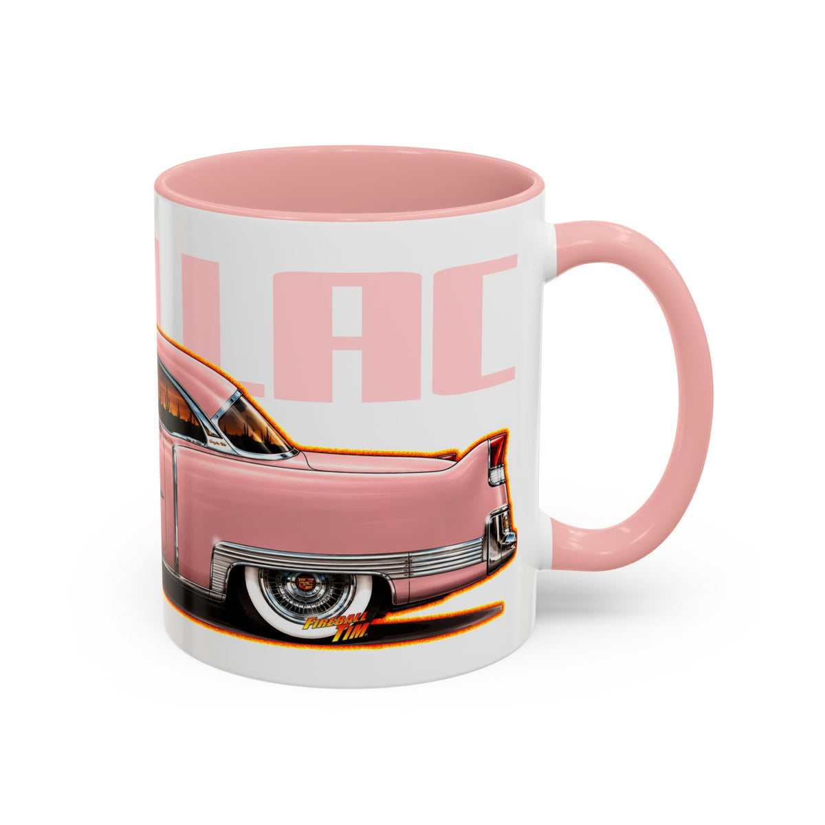CADILLAC Coupe DeVille 1955 Collectible Fireball Art Coffee Mug - 2 Sizes