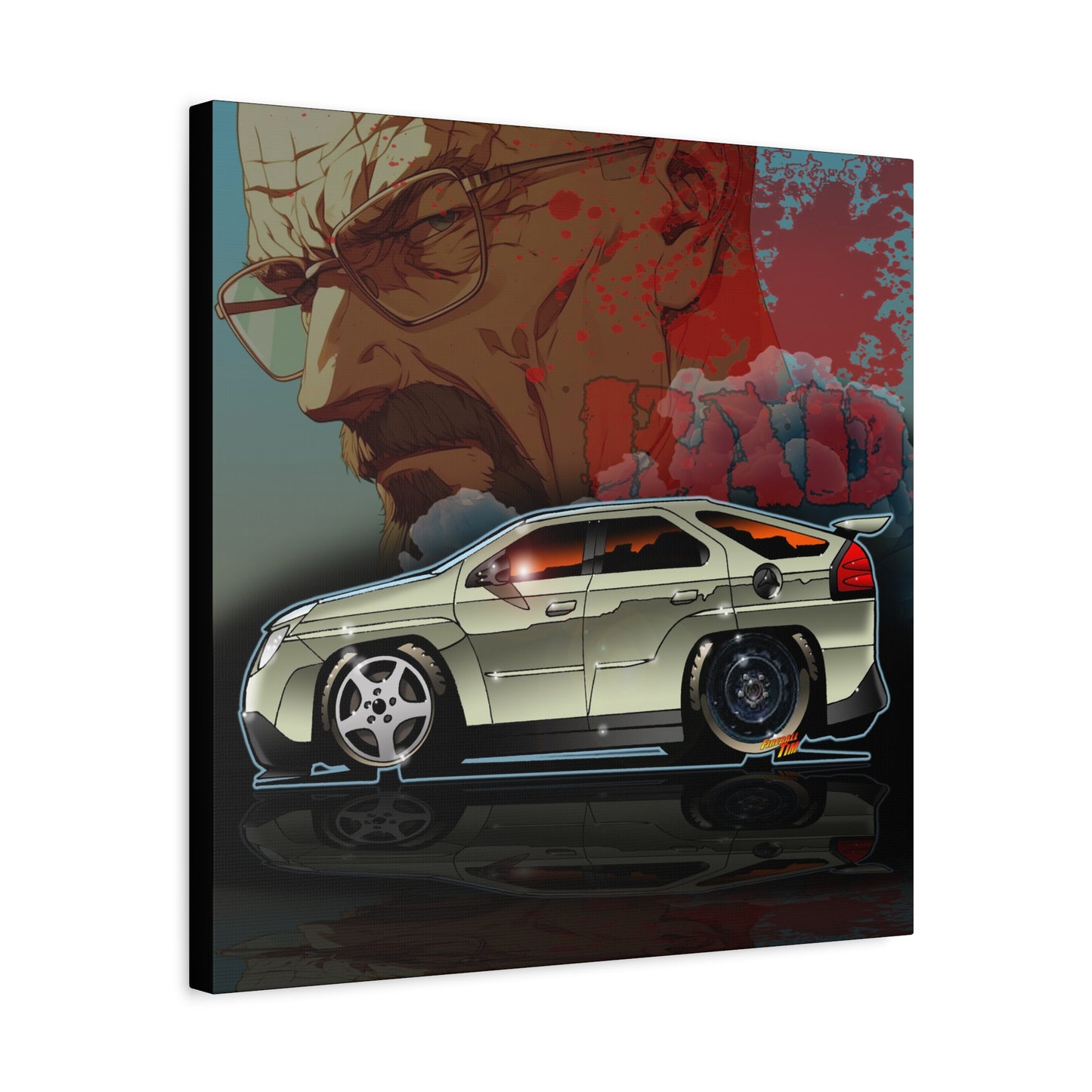 BREAKING BAD Pontiac Aztek Fireball Art Canvas Wall Print