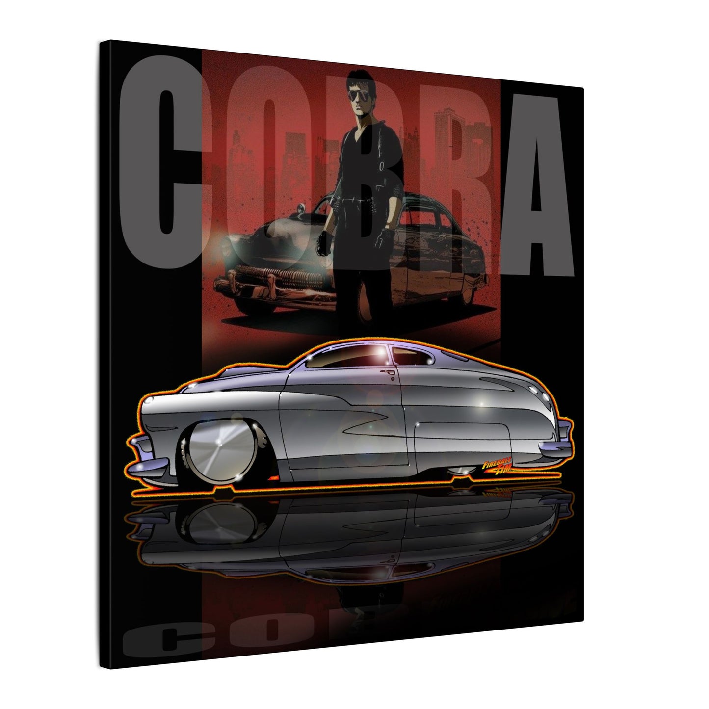 COBRA MERCURY Sylvester Stallone Movie Car Fireball Art Canvas Print