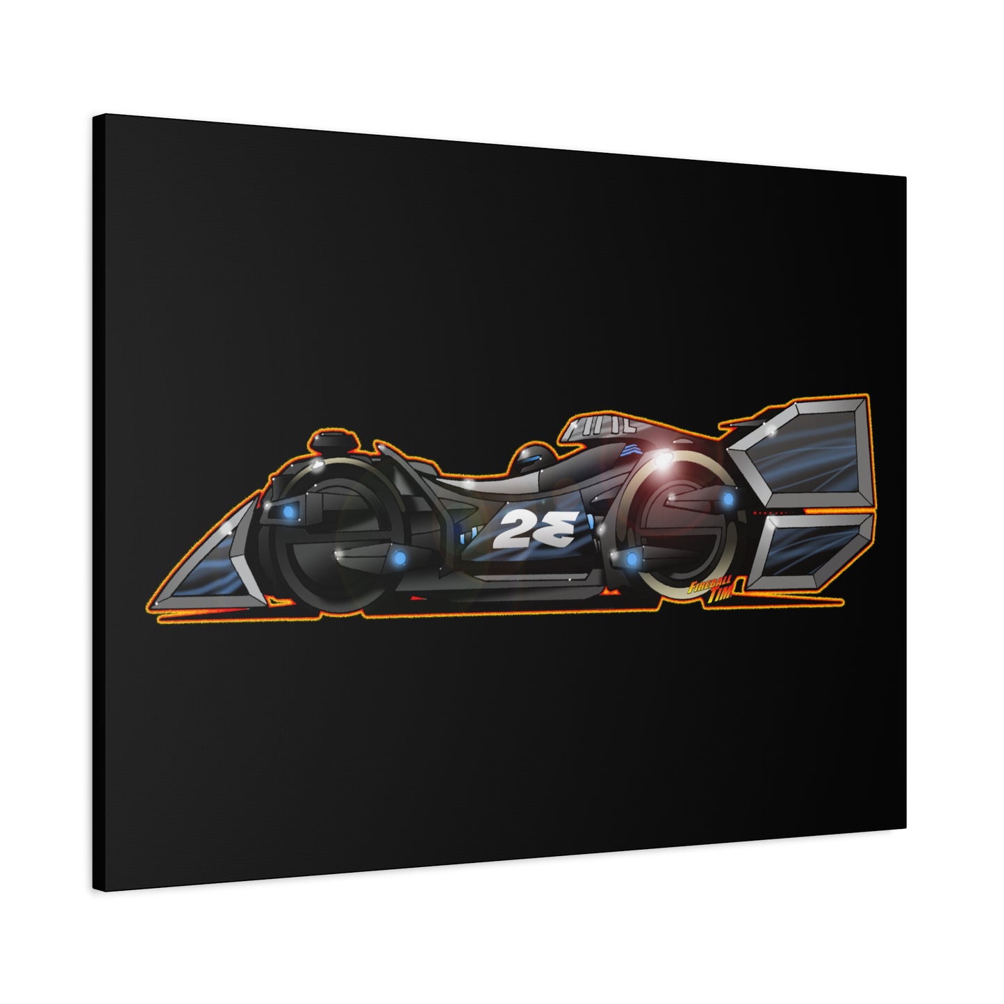SPEED RACER GRAY GHOST Race Car Fireball Art Canvas Print