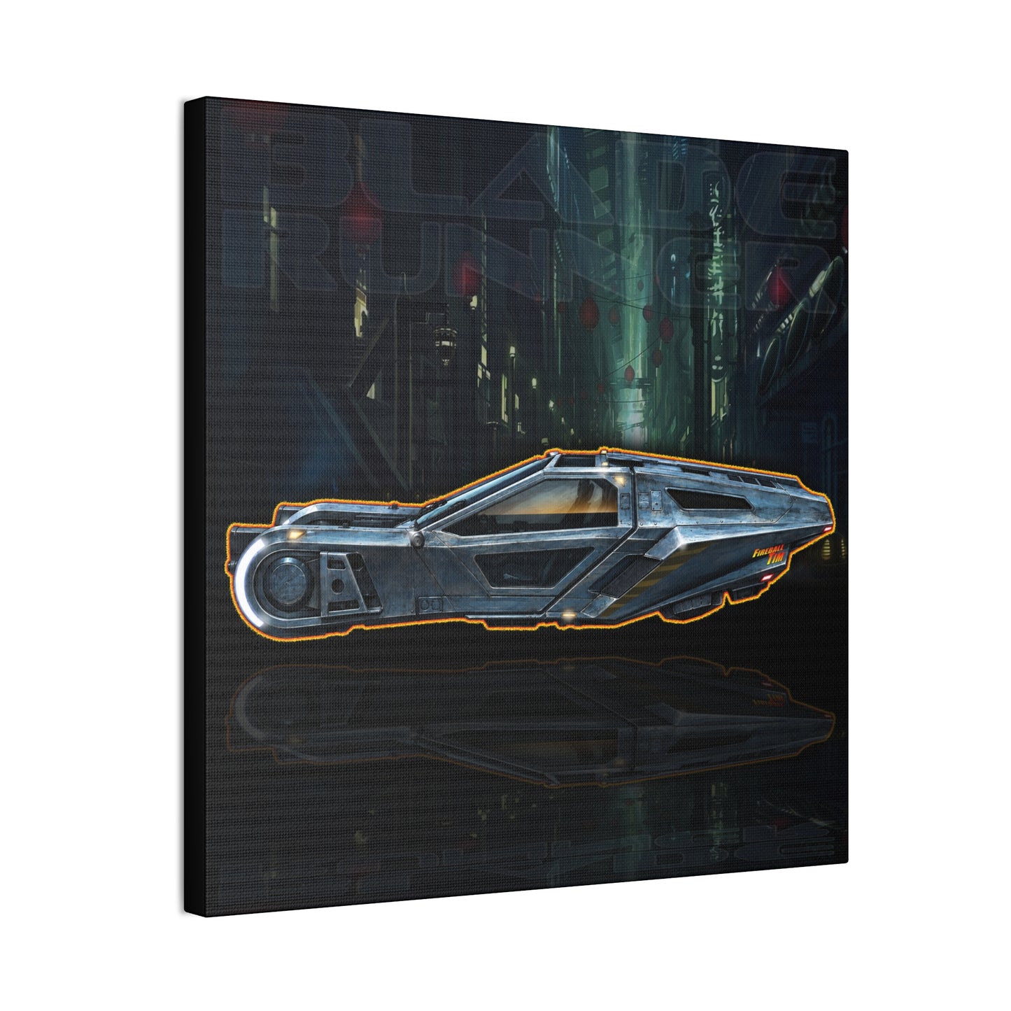 BLADE RUNNER 2049 SPINNER Collectible Fireball Art Canvas Stretched Print