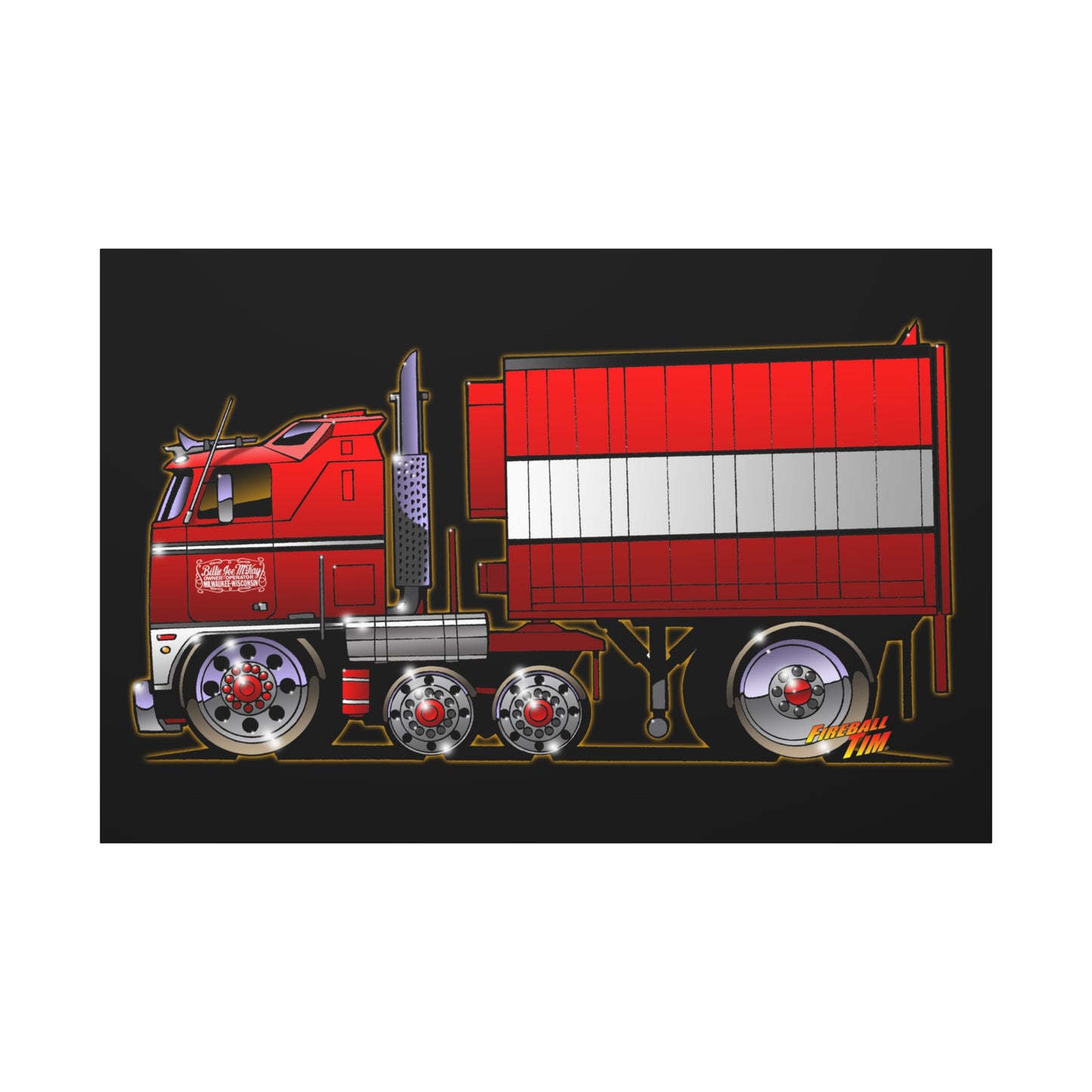 BJ AND THE BEAR TV Show Semi Truck Canvas Art Wall Print - 11x14