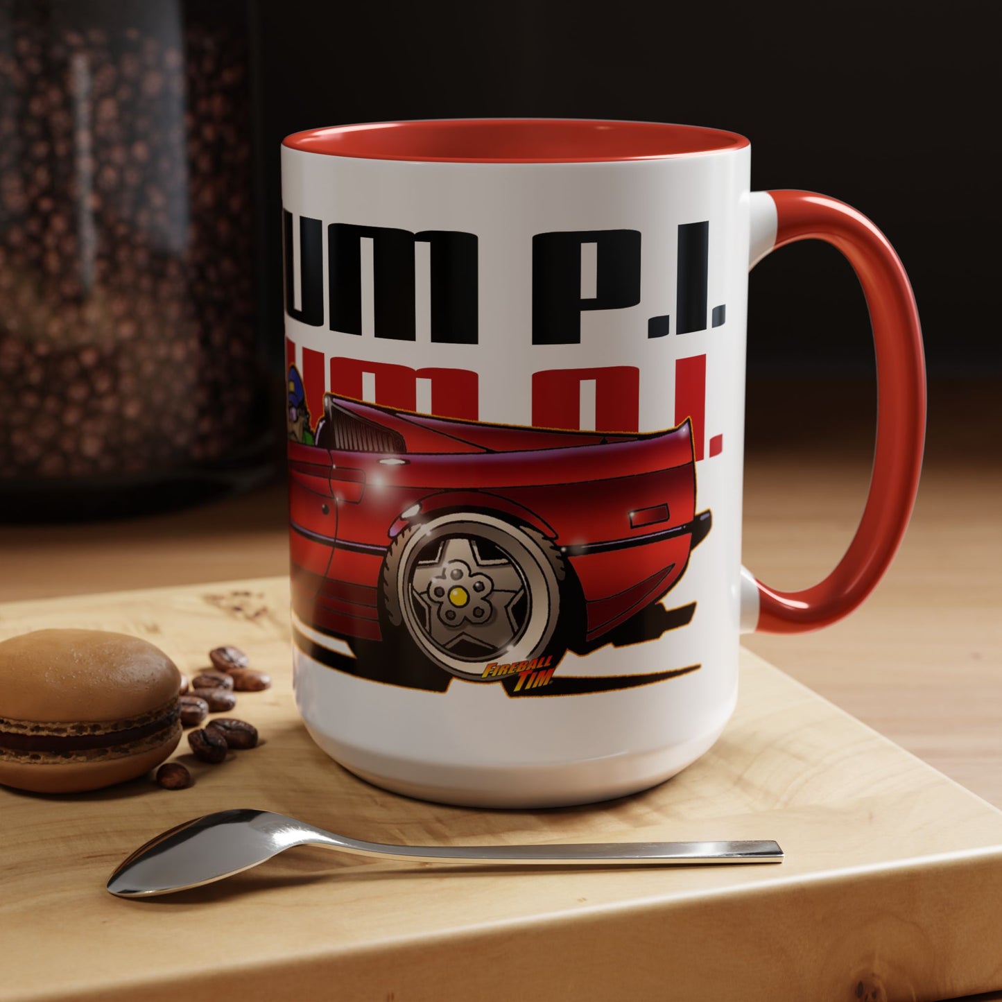 MAGNUM PI FERRARI 308 GTS Fireball Art Coffee Mug - 2 Colors