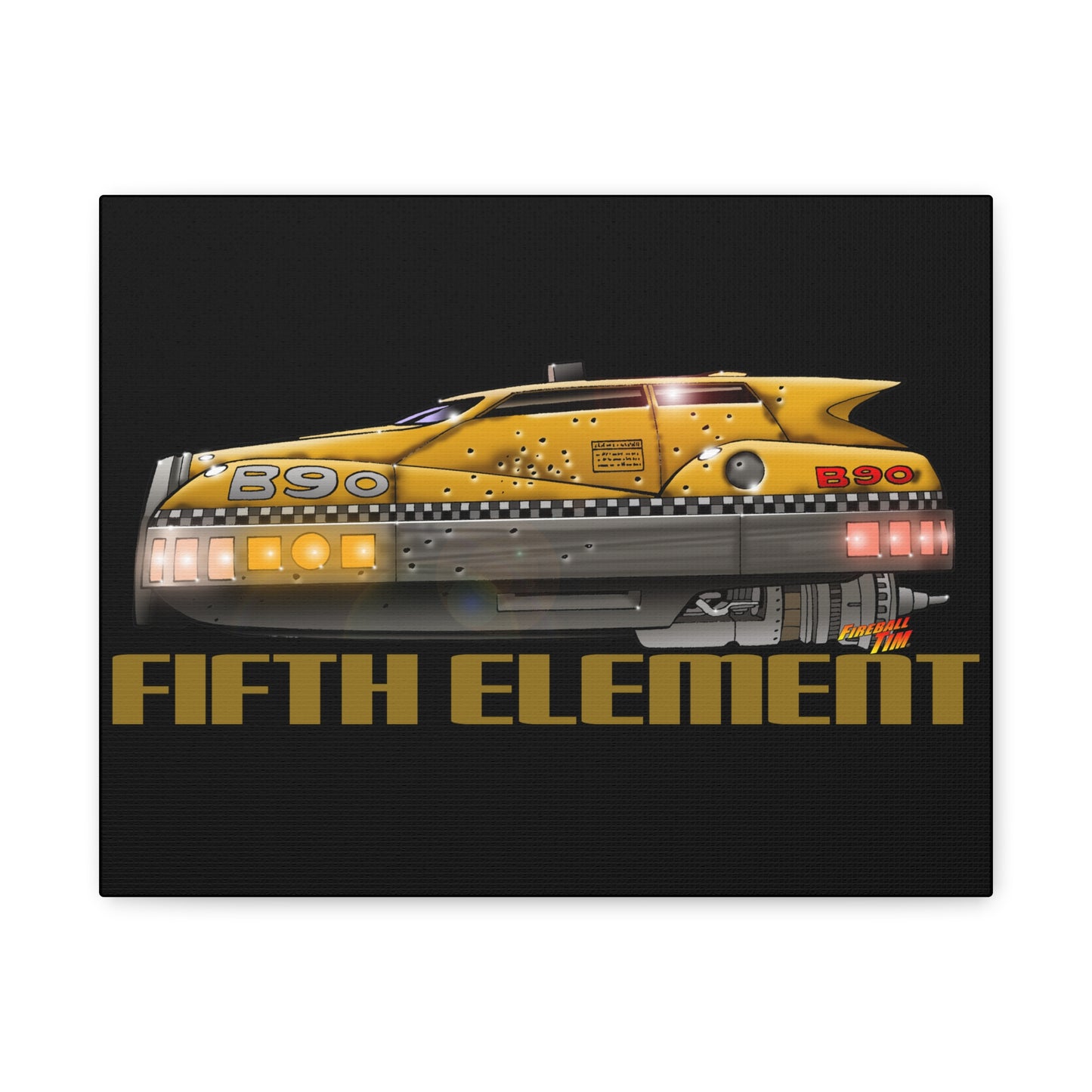 THE FIFTH ELEMENT Flying Taxi Movie Car Canvas Art Wall Print - 11x14