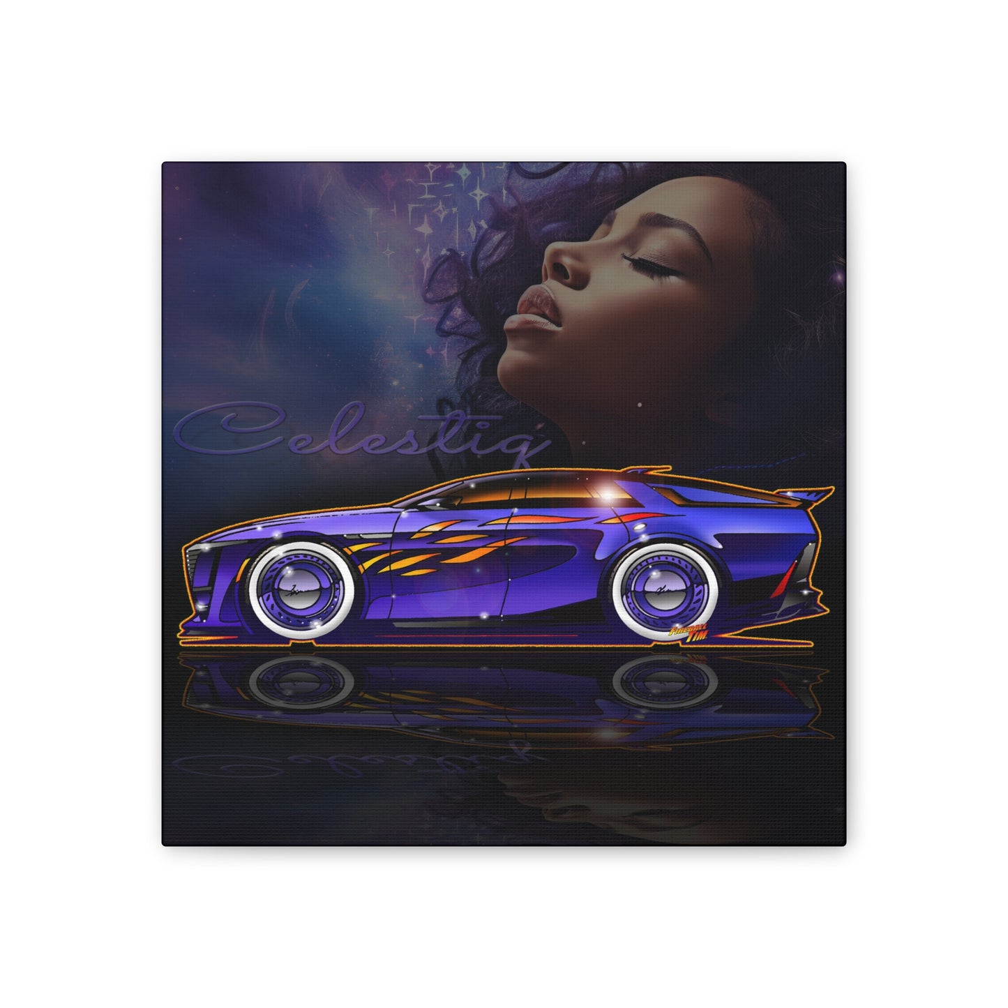 CADILLAC CELESTIQ EV Fireball Art Canvas Print - 3 Sizes
