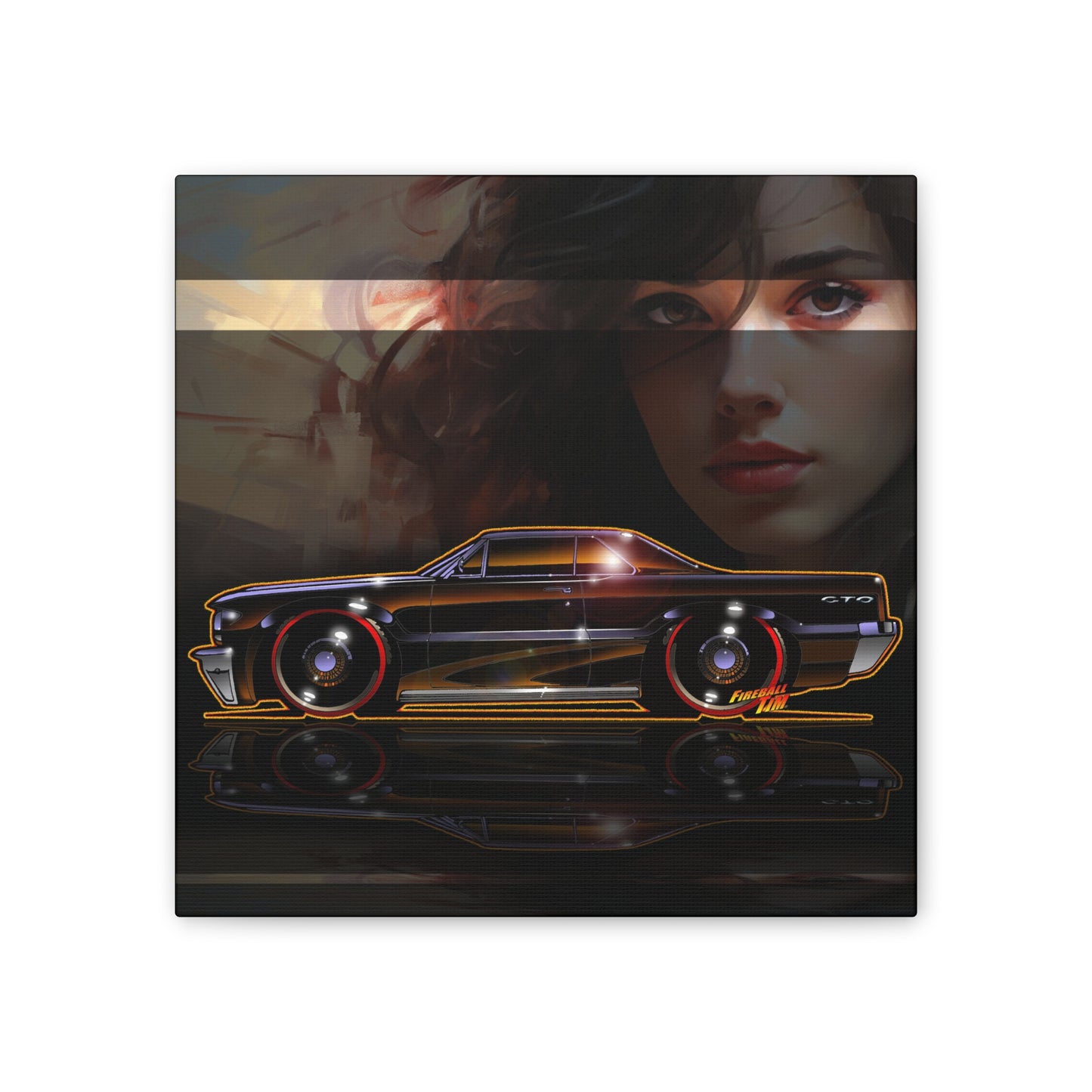 PONTIAC BONNEVILLE 1964 Fireball Art Canvas Print