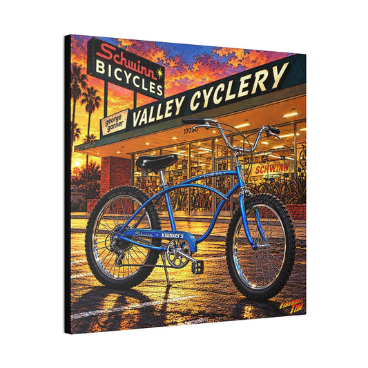 SCHWINN KLUNKER 5 BICYCLE Collectible Fireball Art Canvas Stretched Print