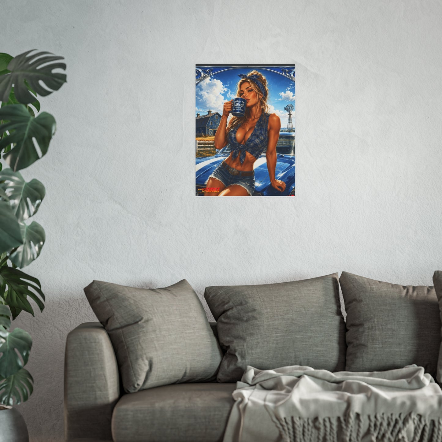 MIDWEST MOCHA Chevy Camaro Vintage Fireball Art Travel Pinup Poster