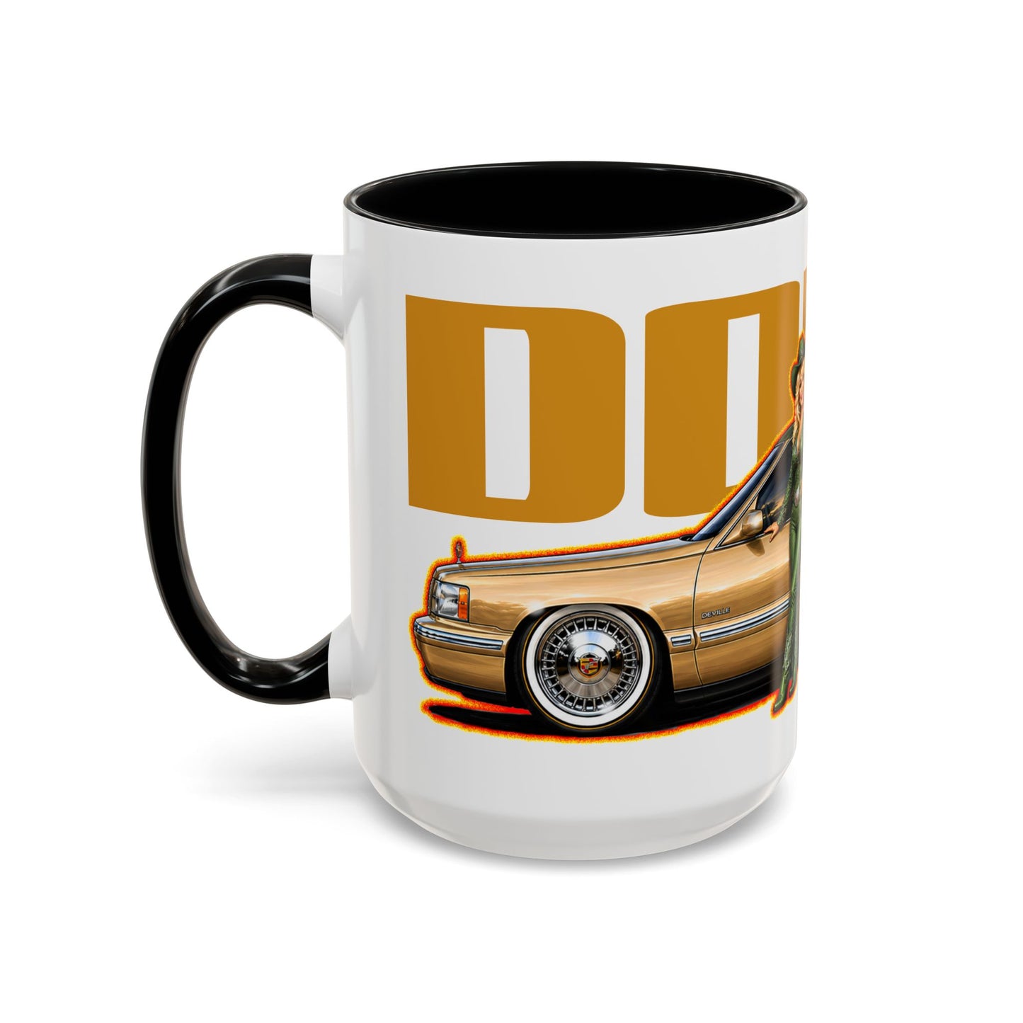DOLLY PARTON 1997 Cadillac DeVille Collectible Fireball Art Coffee Mug - 2 Sizes