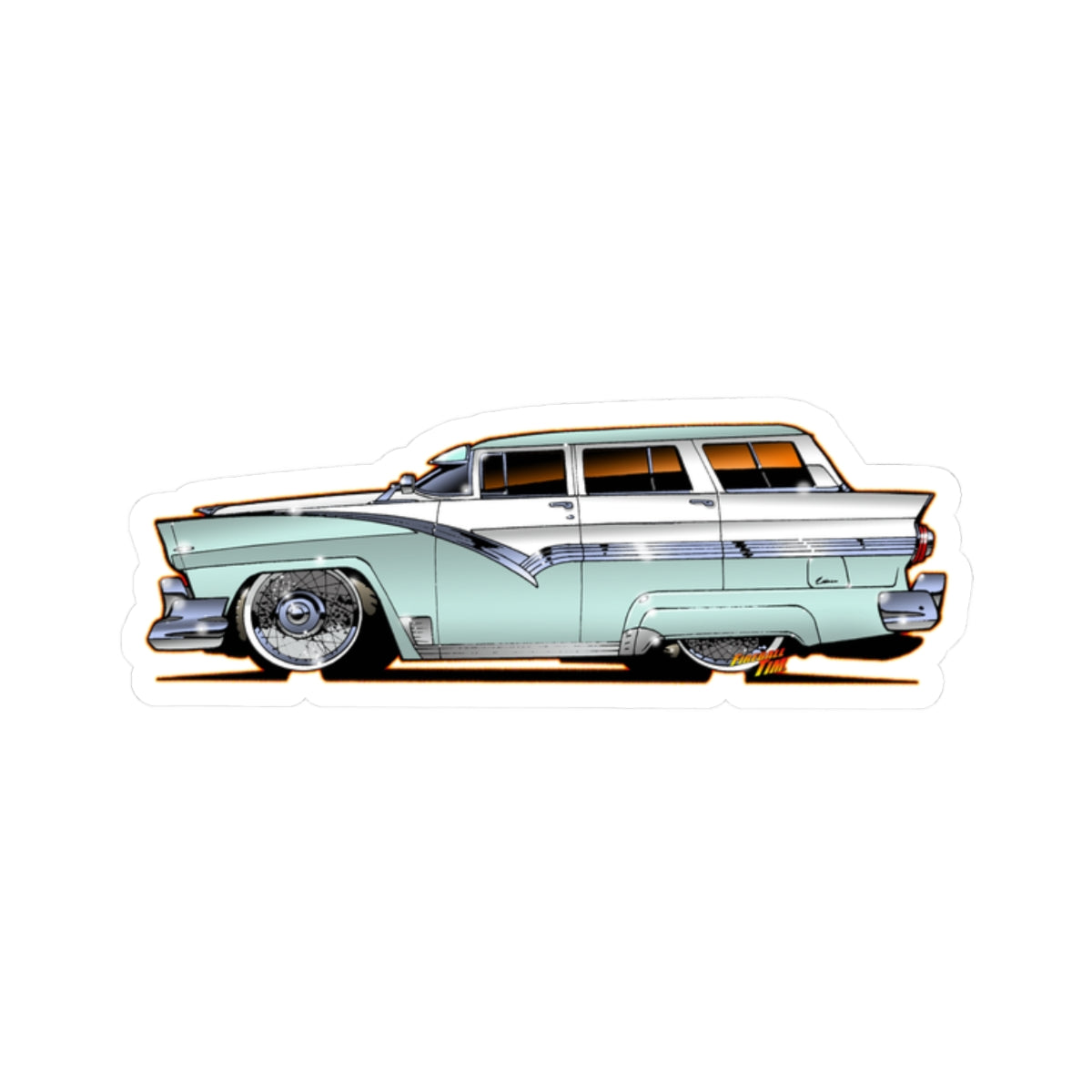 FORD FAIRLANE 1956 COUNTRY WAGON Kiss-Cut Sticker - 4 Sizes