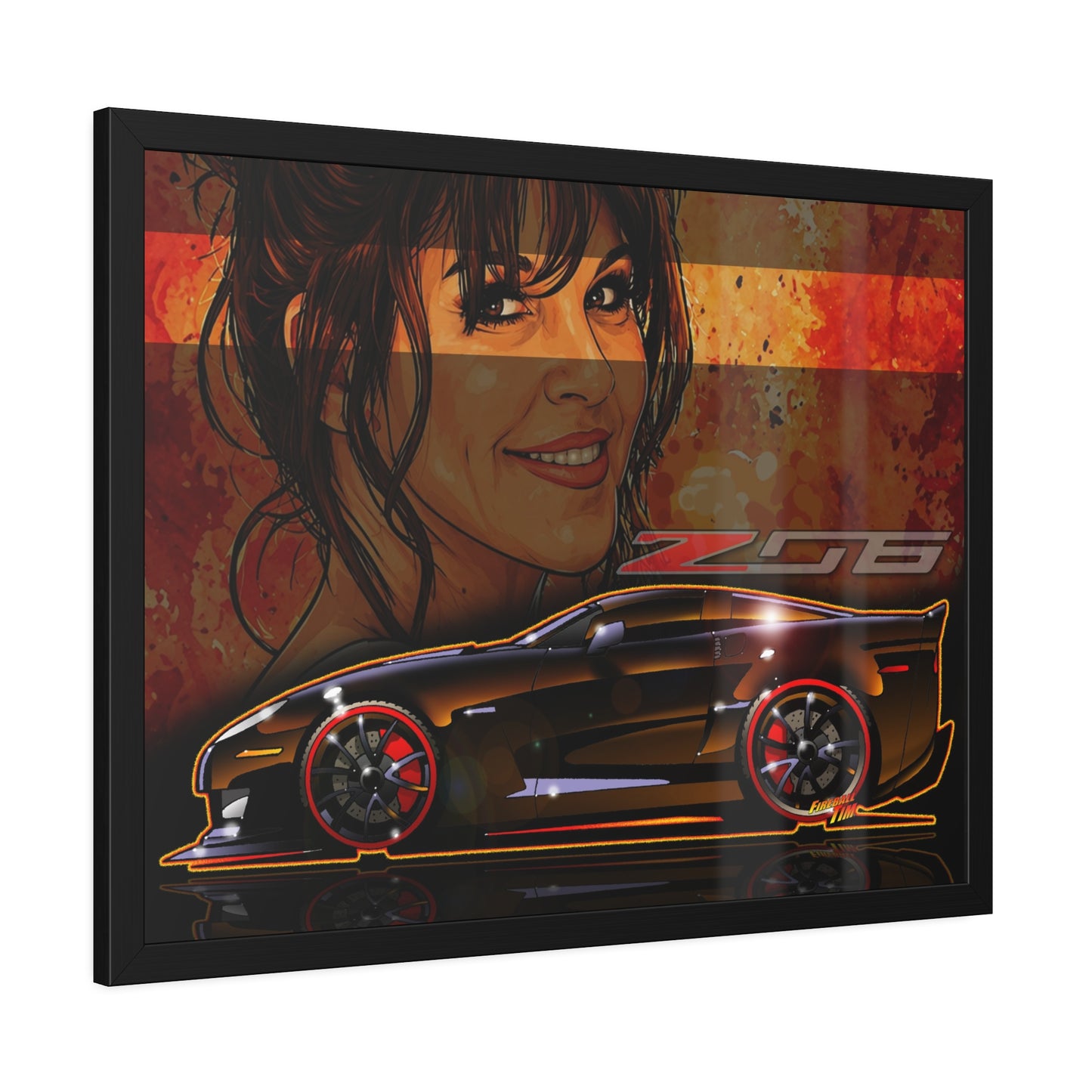 CORVETTE Z06 2012 100th Anniversary Framed Poster