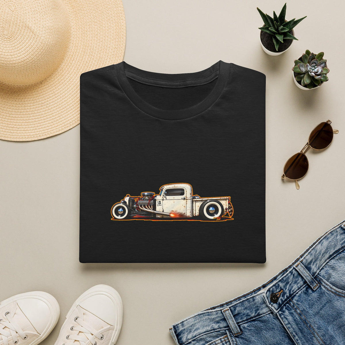 OUTLAW 150 Hot Rod Rat Rod Collectible Fireball Tee Shirt