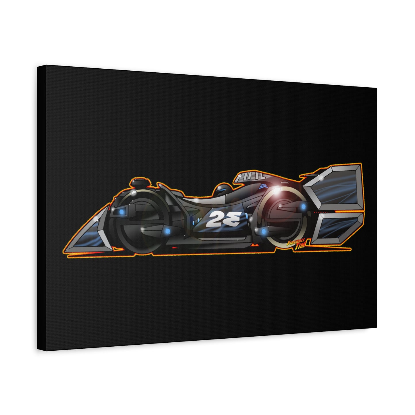 SPEED RACER GRAY GHOST Race Car Fireball Art Canvas Print