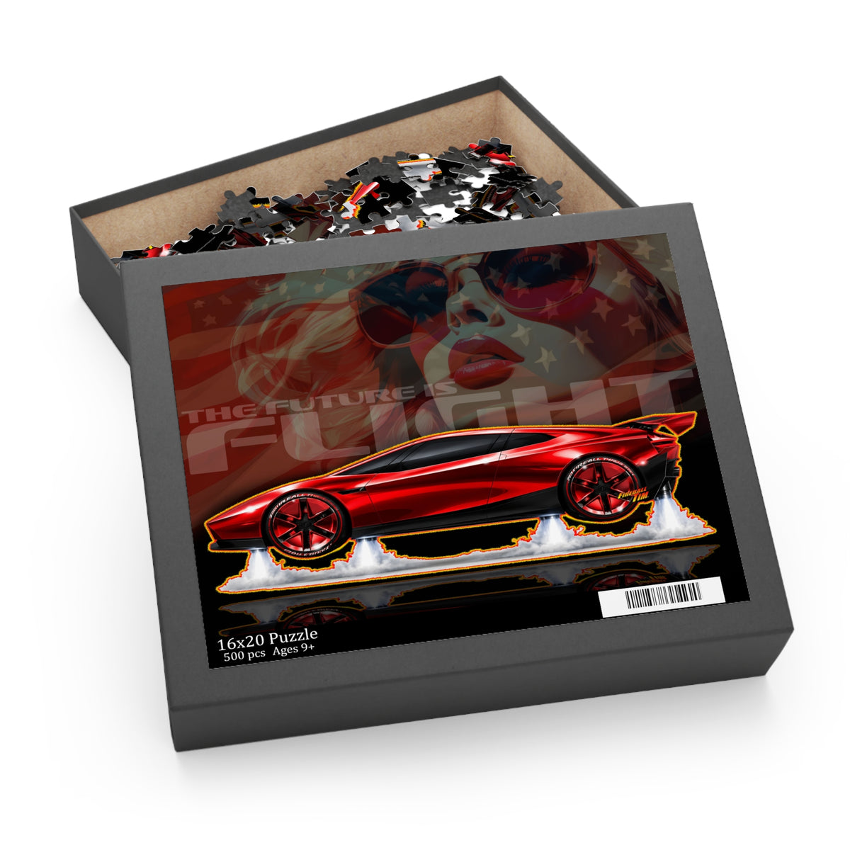 TESLA FLYING ROADSTER Collectible Fireball Art Jigsaw Puzzle — (120/252/500‑Piece)