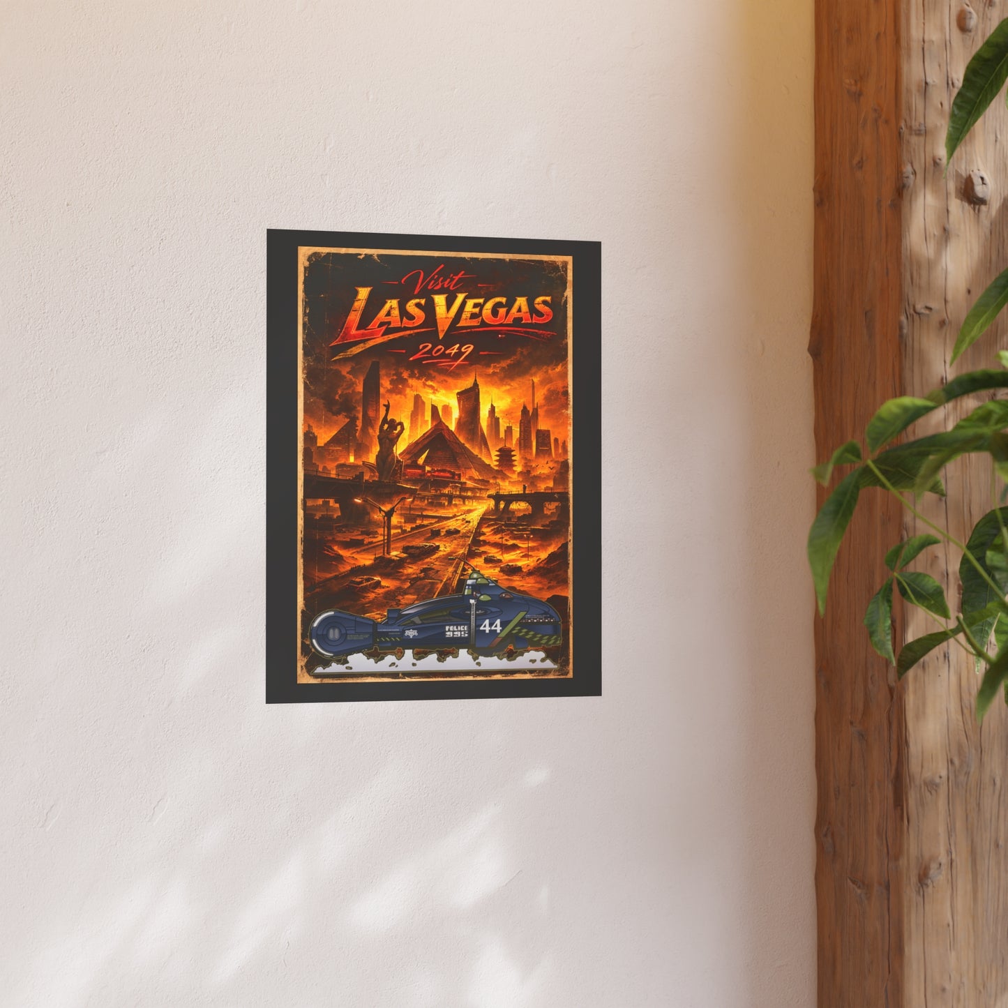 VISIT LAS VEGAS 2049 Blade Runner Spinner Vintage Fireball Art Travel Poster Satin/Matte