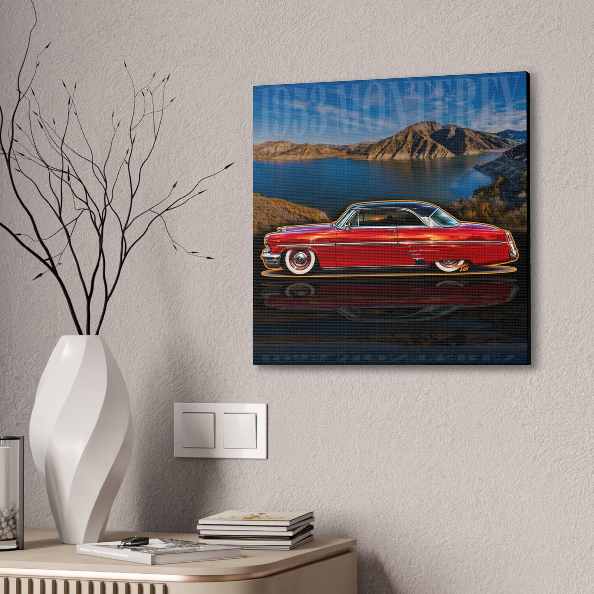 MERCURY MONTEREY 1953 Collectible Fireball Art Canvas Stretched Print