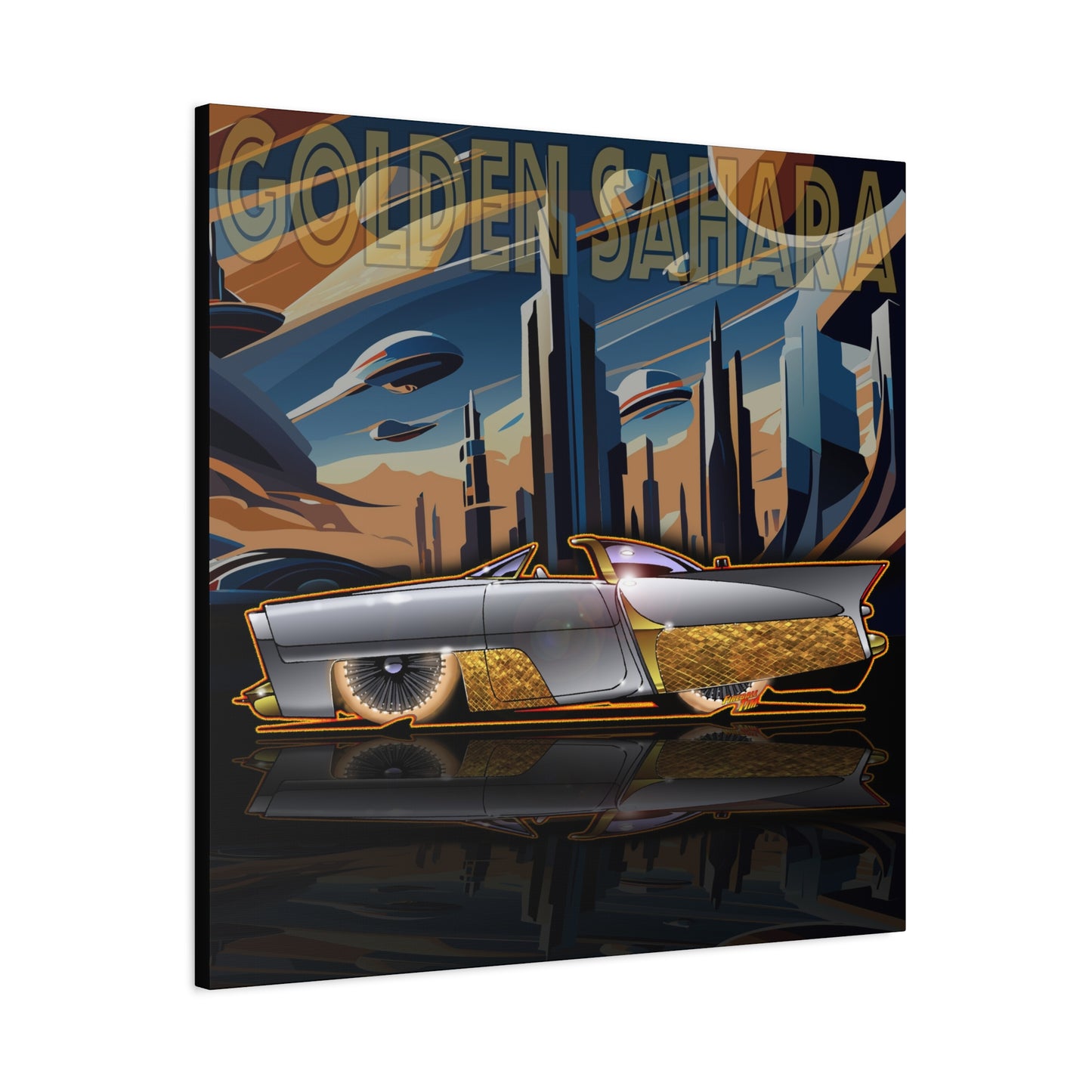 GOLDEN SAHARA Custom Concept Car Fireball Art Canvas Art