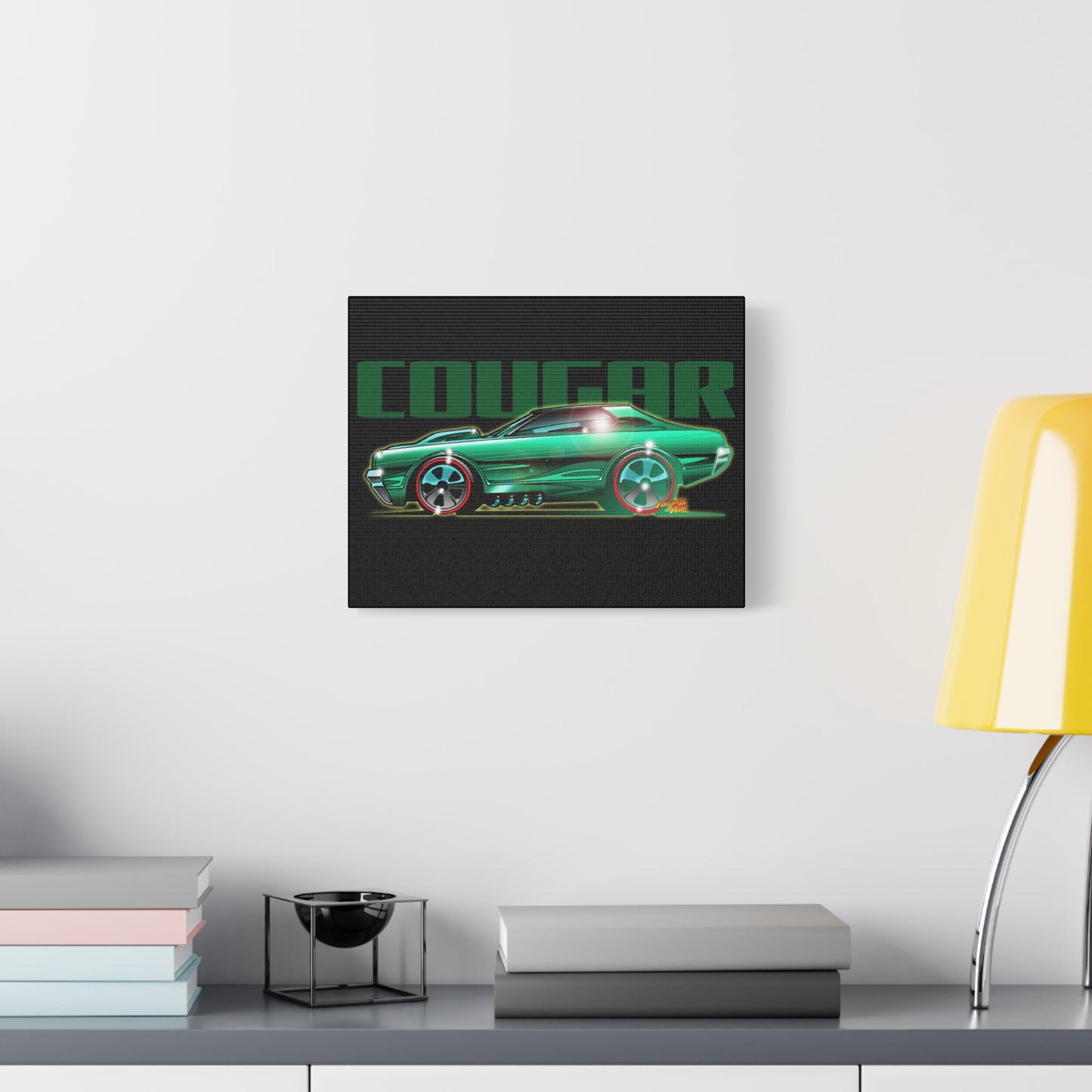 MERCURY COUGAR Muscle Car Fireball Canvas Art Wall Print - 11x14