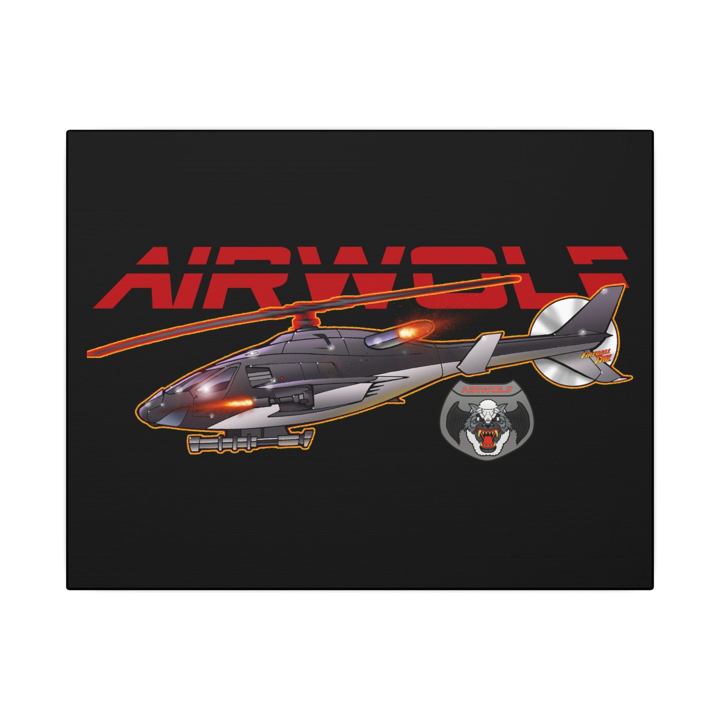 AIRWOLF TV Helicopter Canvas Art Print - 11x14